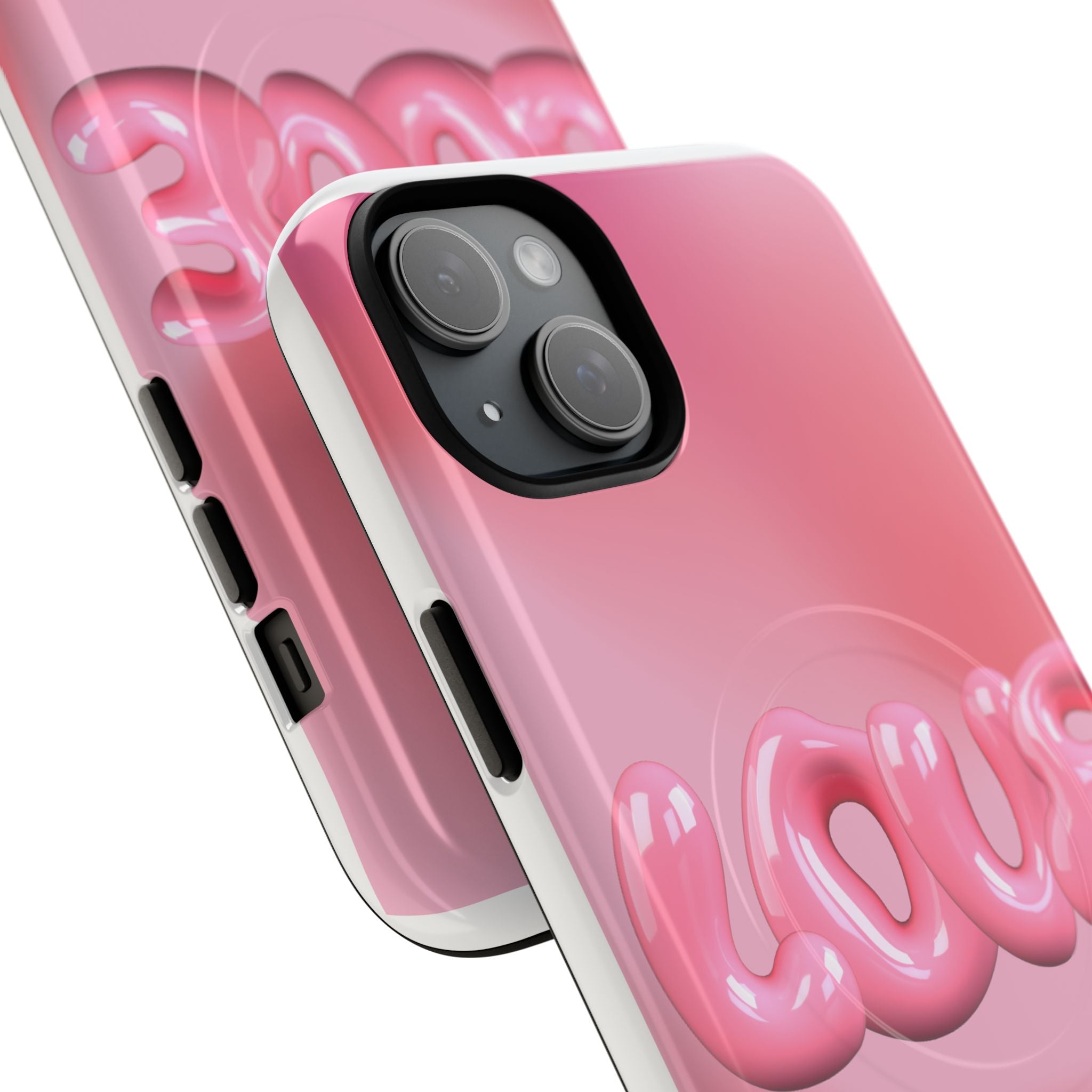 Phone Case — Pink "LOVE" 3D Bubble Tough Magnetic Protective Case