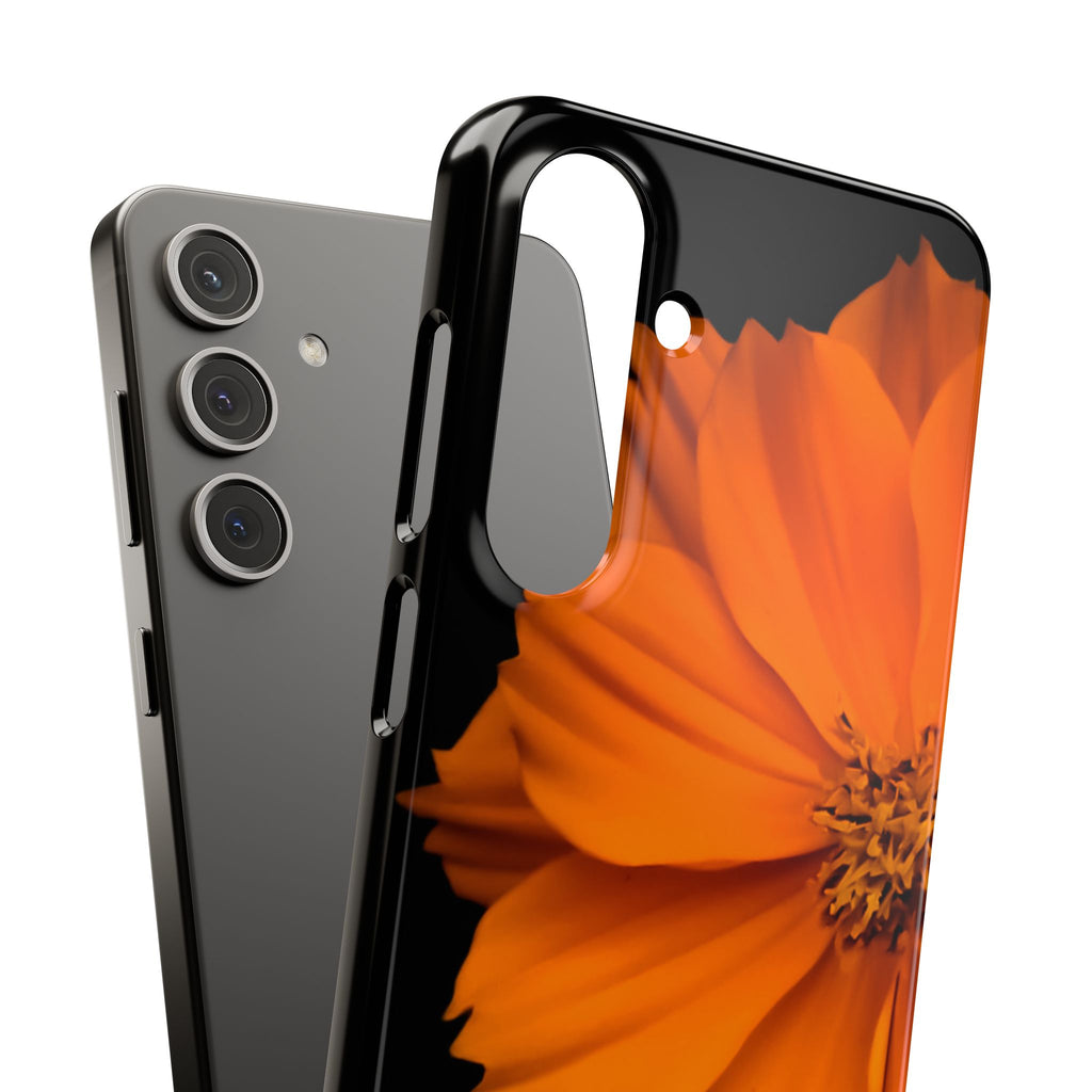 Phone Case - Orange Cosmos Floral Snap Case | Slim Protective Flower Design