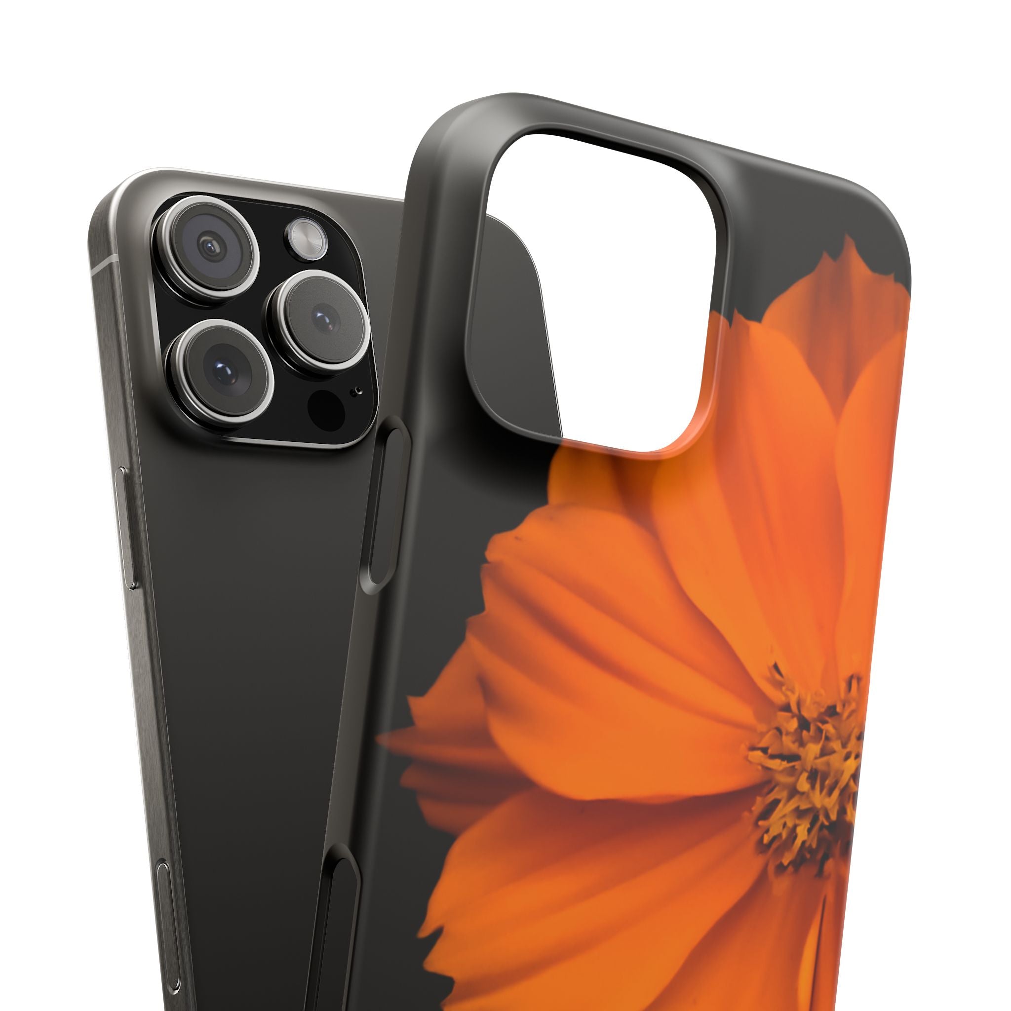 Phone Case - Orange Cosmos Floral Snap Case | Slim Protective Flower Design