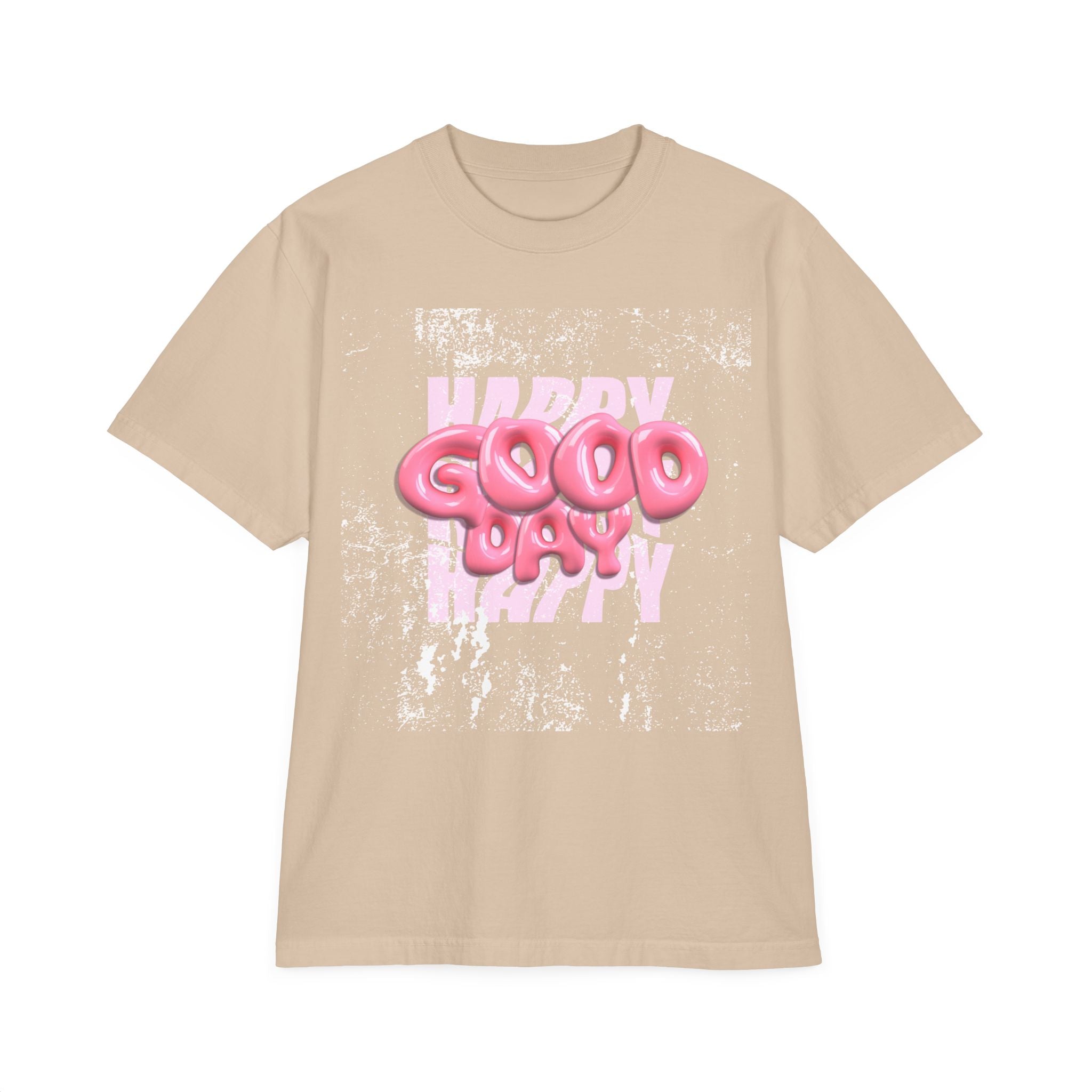 T-Shirt — Pink 'Good Day' Balloon Text Graphic Tee