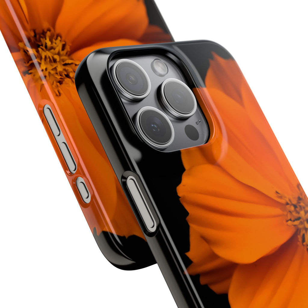 Phone Case - Orange Cosmos Floral Snap Case | Slim Protective Flower Design
