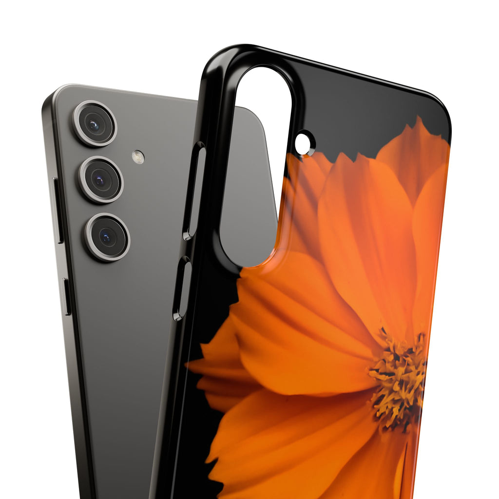 Phone Case - Orange Cosmos Floral Snap Case | Slim Protective Flower Design