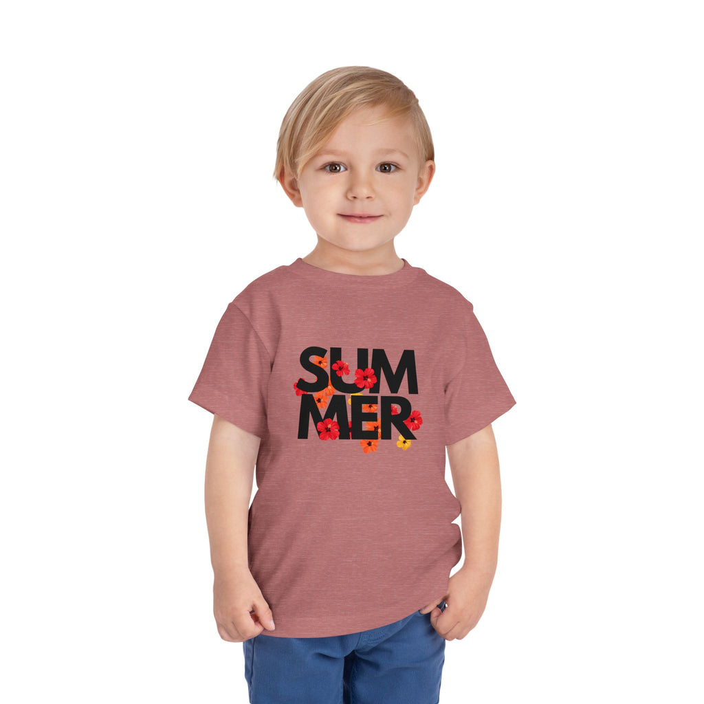 Toddler Tee - "SUMMER" Floral Letters Kids T‑Shirt