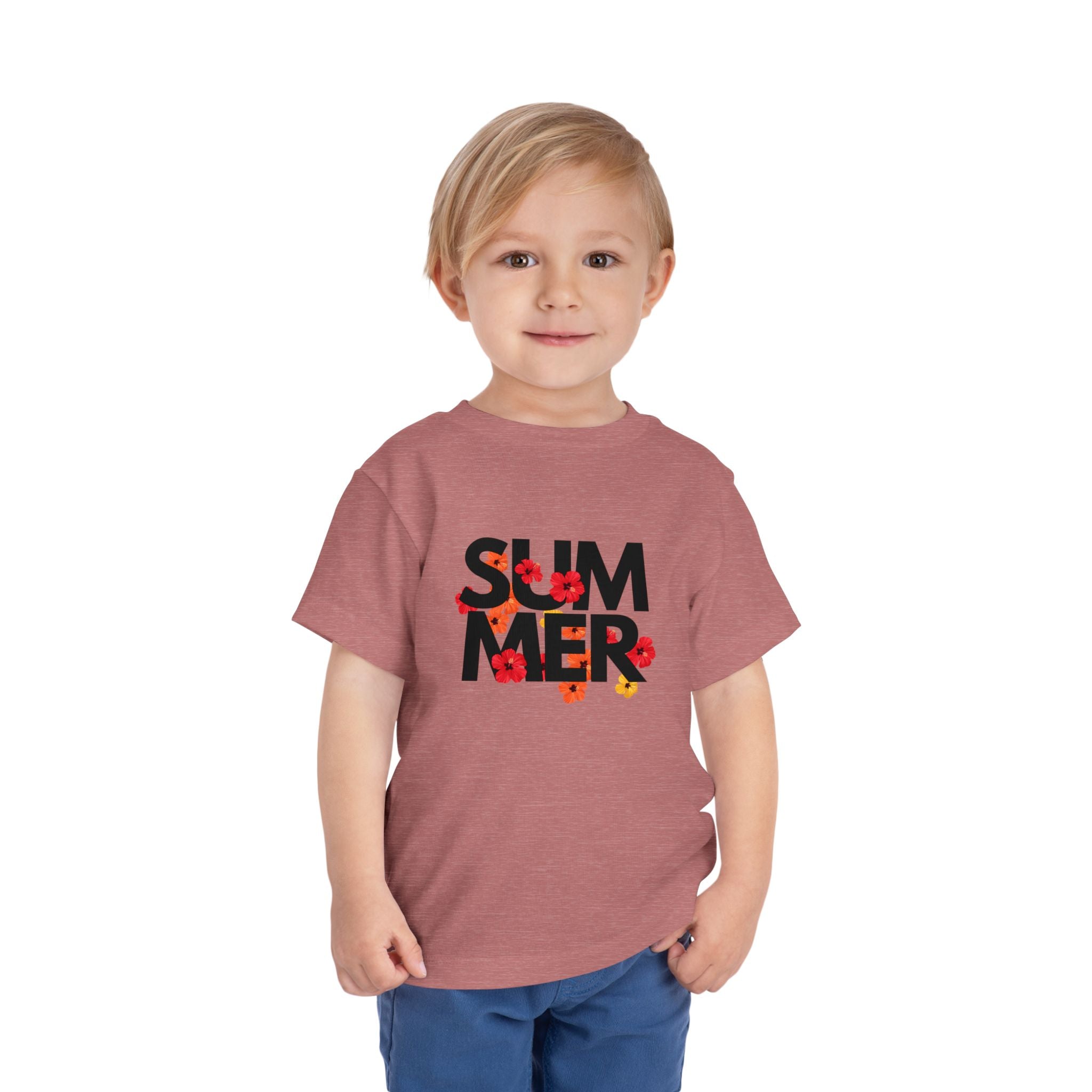 Toddler Tee - "SUMMER" Floral Letters Kids T‑Shirt
