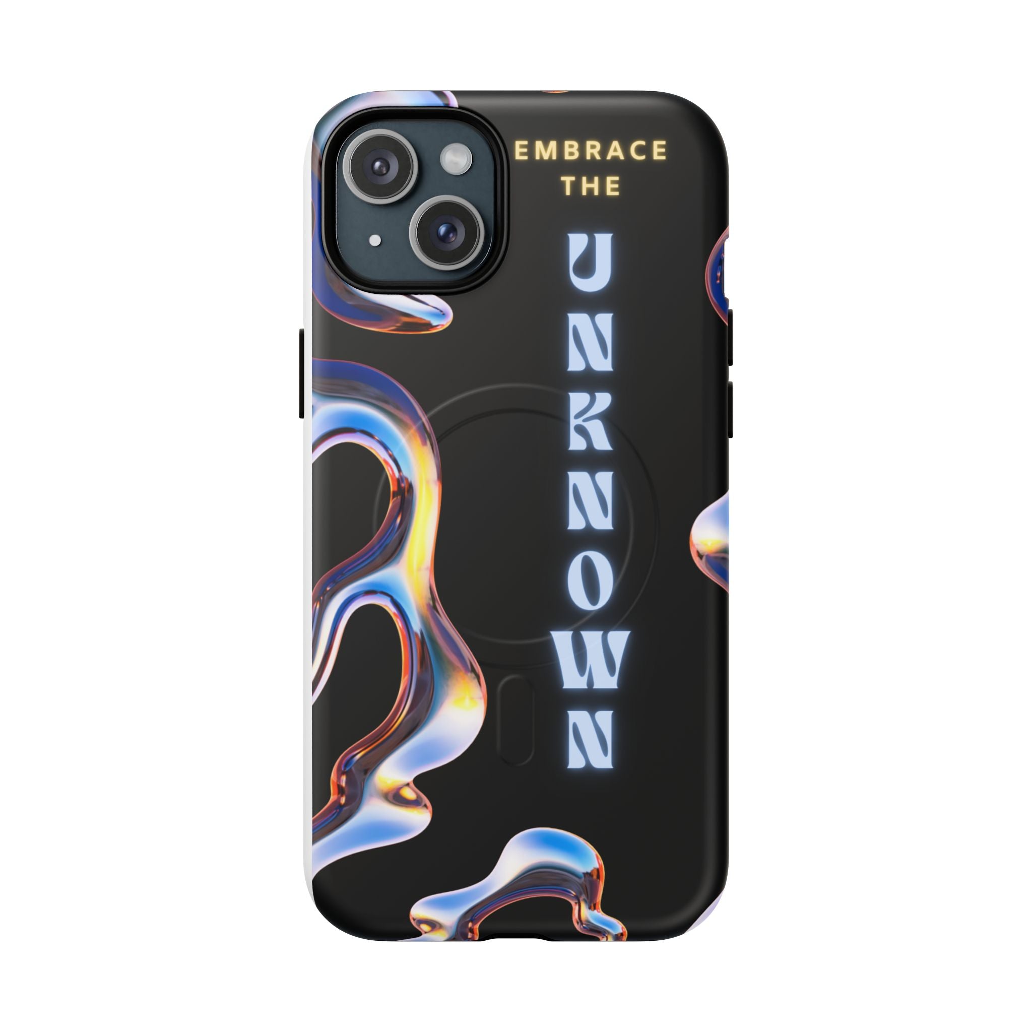 Tough Magnetic Case — "Embrace the Unknown" Black Iridescent Phone Cover