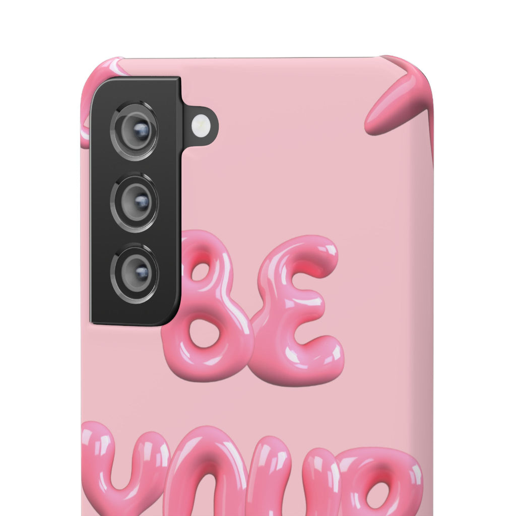 Phone Case — Pink "Be Yourself" Self-Love Protective Snap Case