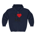 Unisex I  Me Full-Zip Hoodie — Self-Love Heart Zip-Up Sweatshirt