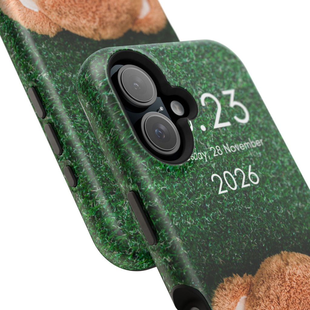 Teddy Bear Grass Phone Case — Cute Plush Toy Design Impact-Resistant Case