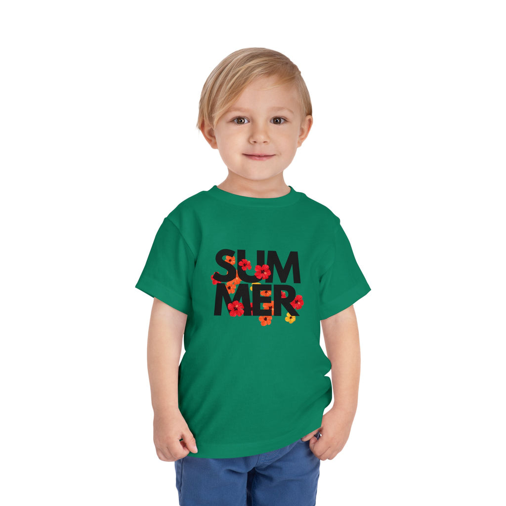 Toddler Tee - "SUMMER" Floral Letters Kids T‑Shirt