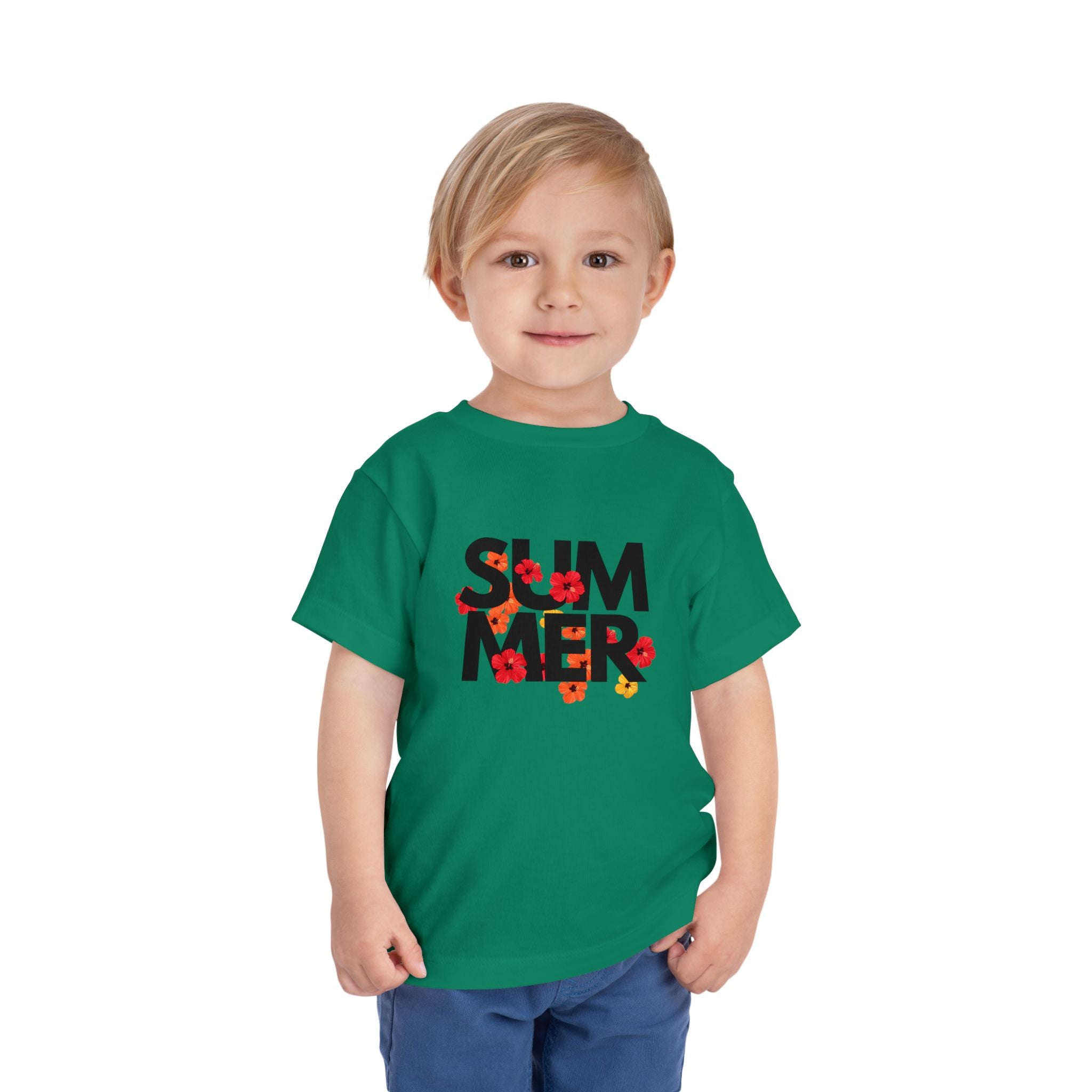 Toddler Tee - "SUMMER" Floral Letters Kids T‑Shirt