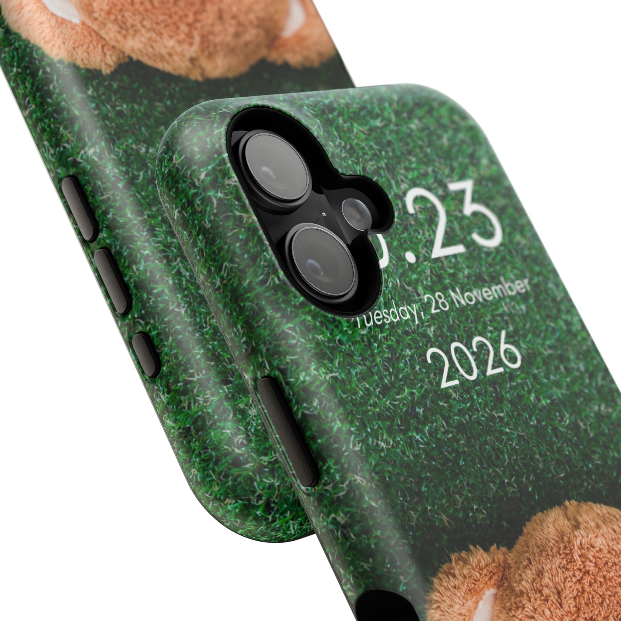 Teddy Bear Grass Phone Case — Cute Plush Toy Design Impact-Resistant Case