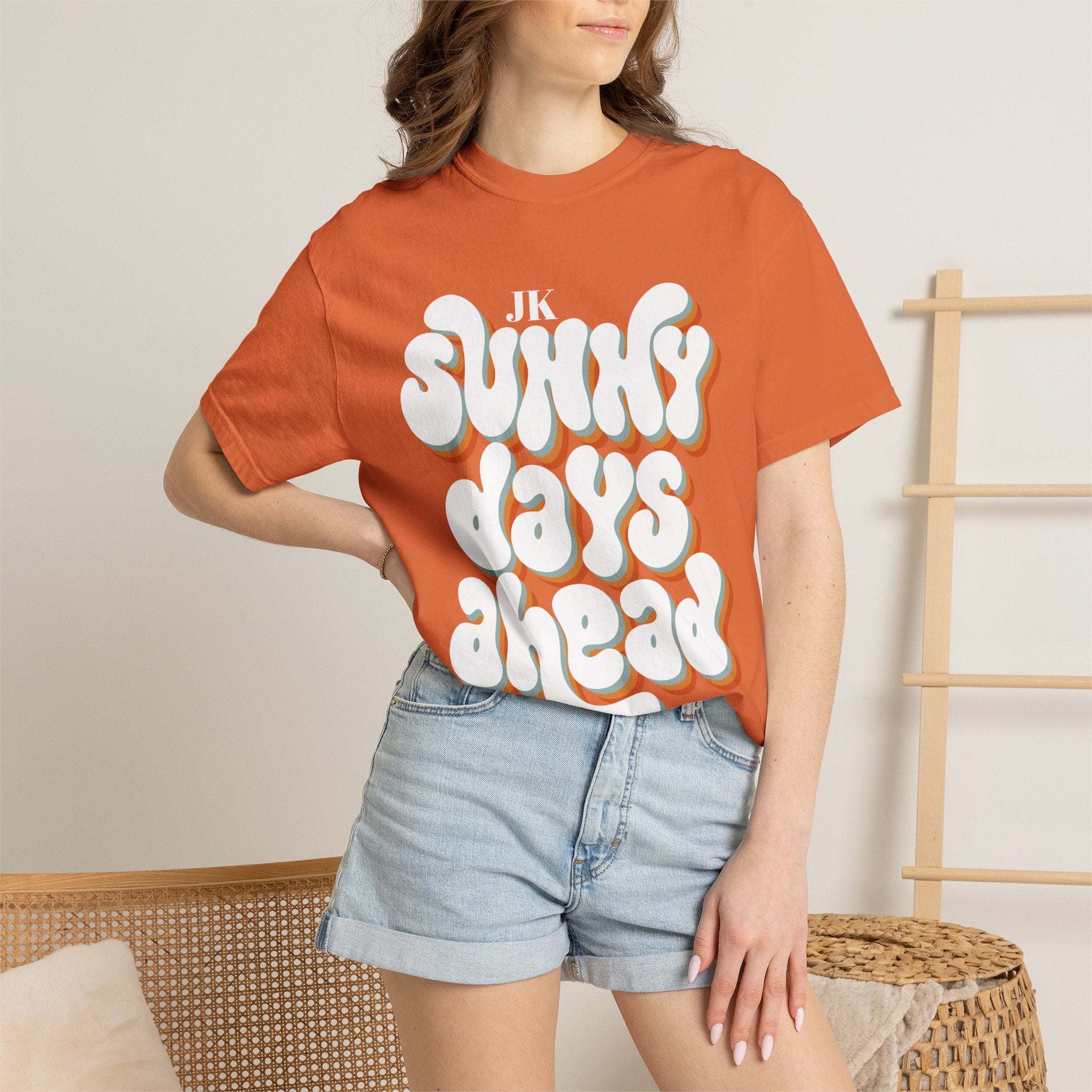 Unisex Sunny Days Ahead T-Shirt | Retro Bubble Letter Design