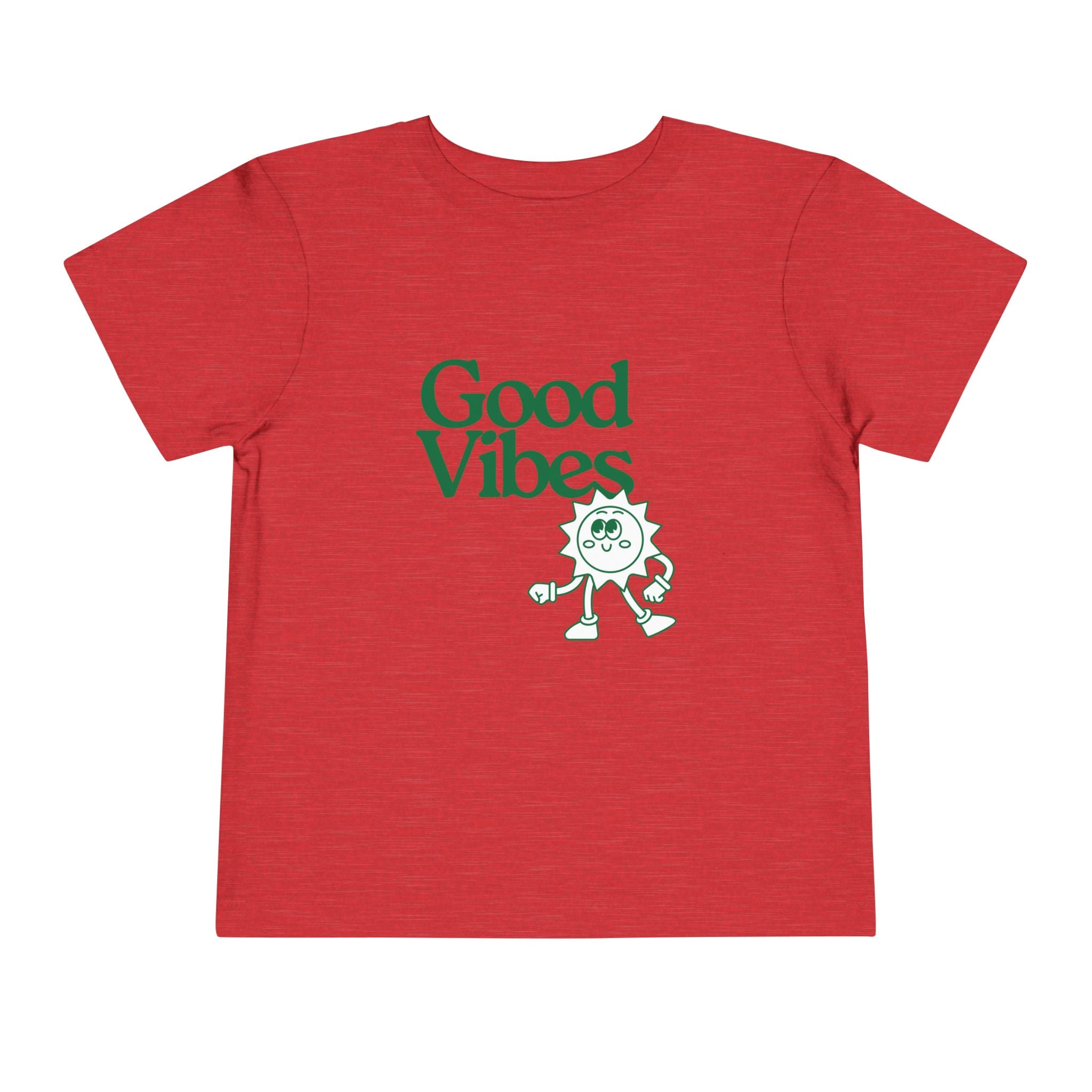 Good Vibes Toddler Tee — Cute Retro Sun Graphic Kids T‑Shirt