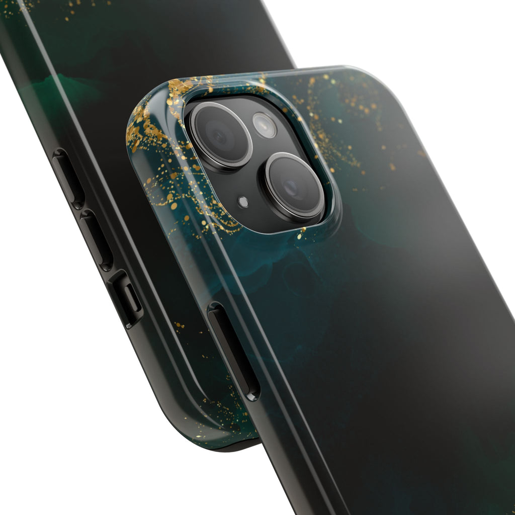 Tough Phone Case — Emerald Marble with Gold Flecks