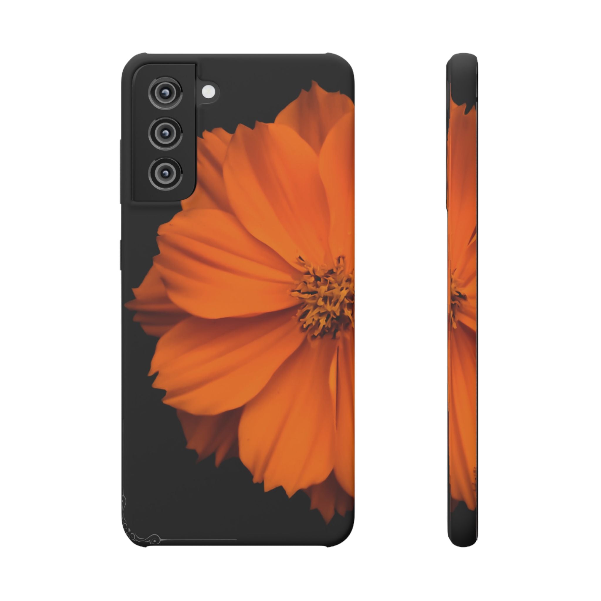 Phone Case - Orange Cosmos Floral Snap Case | Slim Protective Flower Design