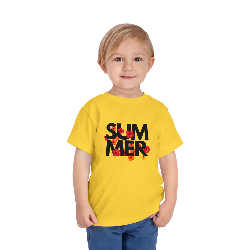 Toddler Tee - "SUMMER" Floral Letters Kids T‑Shirt