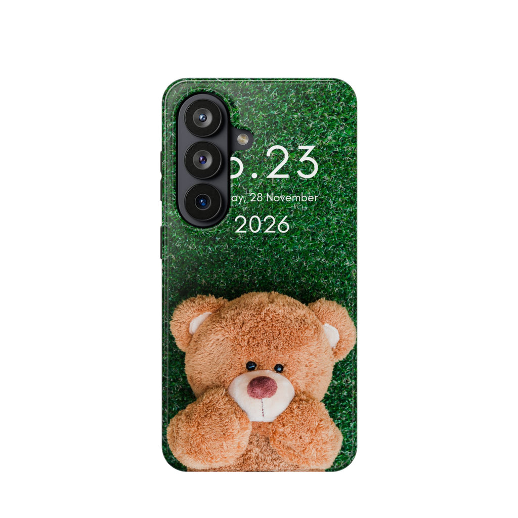 Teddy Bear Grass Phone Case — Cute Plush Toy Design Impact-Resistant Case