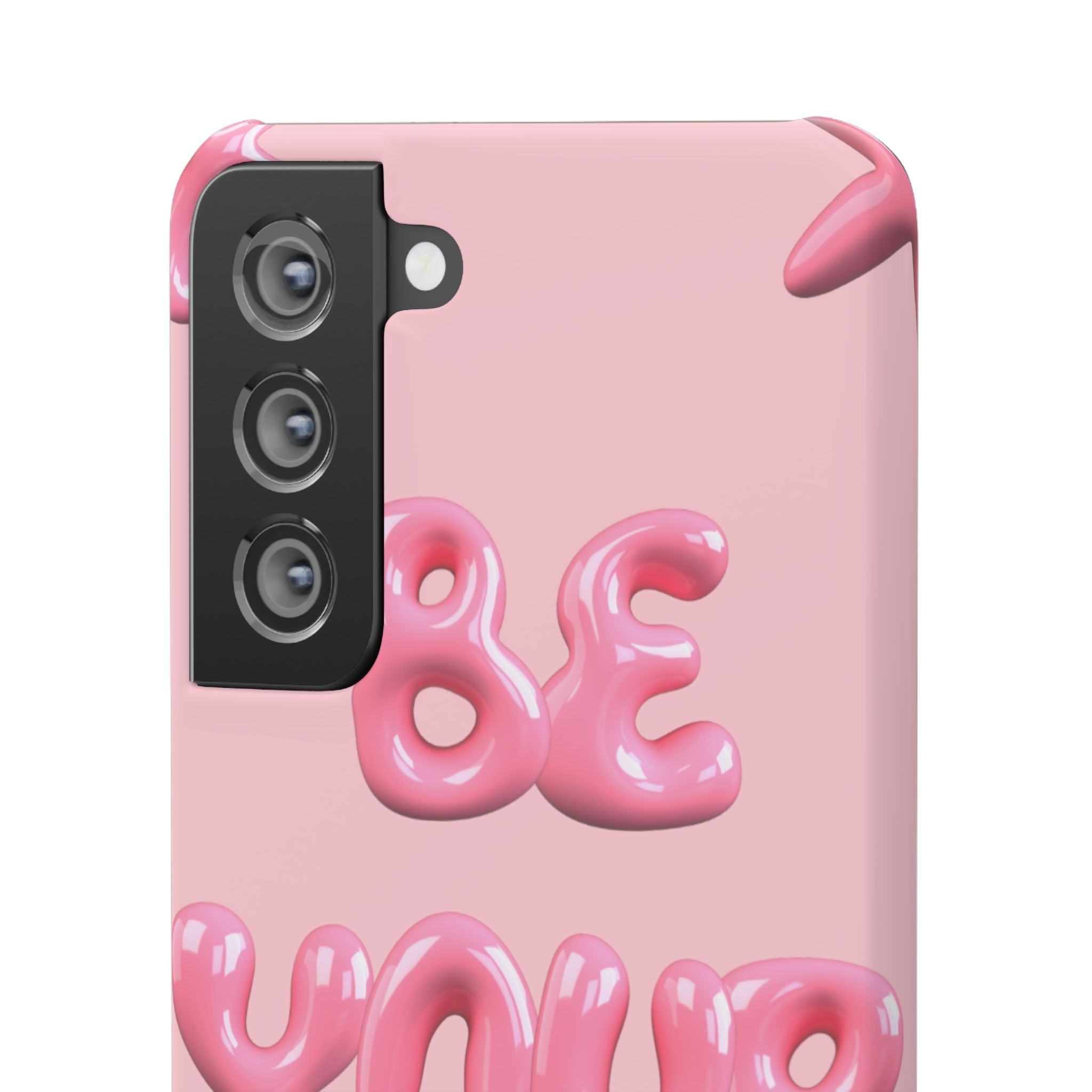 Phone Case - "Be Yourself" Pink Bubble Typography Snap Case