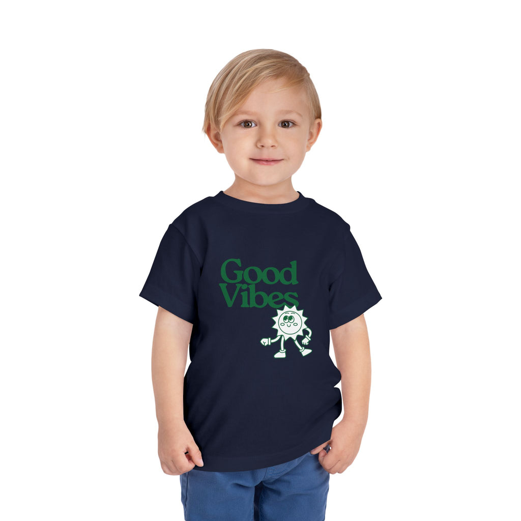 Good Vibes Toddler Tee — Cute Retro Sun Graphic Kids T‑Shirt