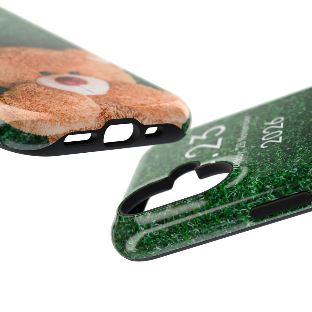 Teddy Bear Grass Phone Case — Cute Plush Toy Design Impact-Resistant Case