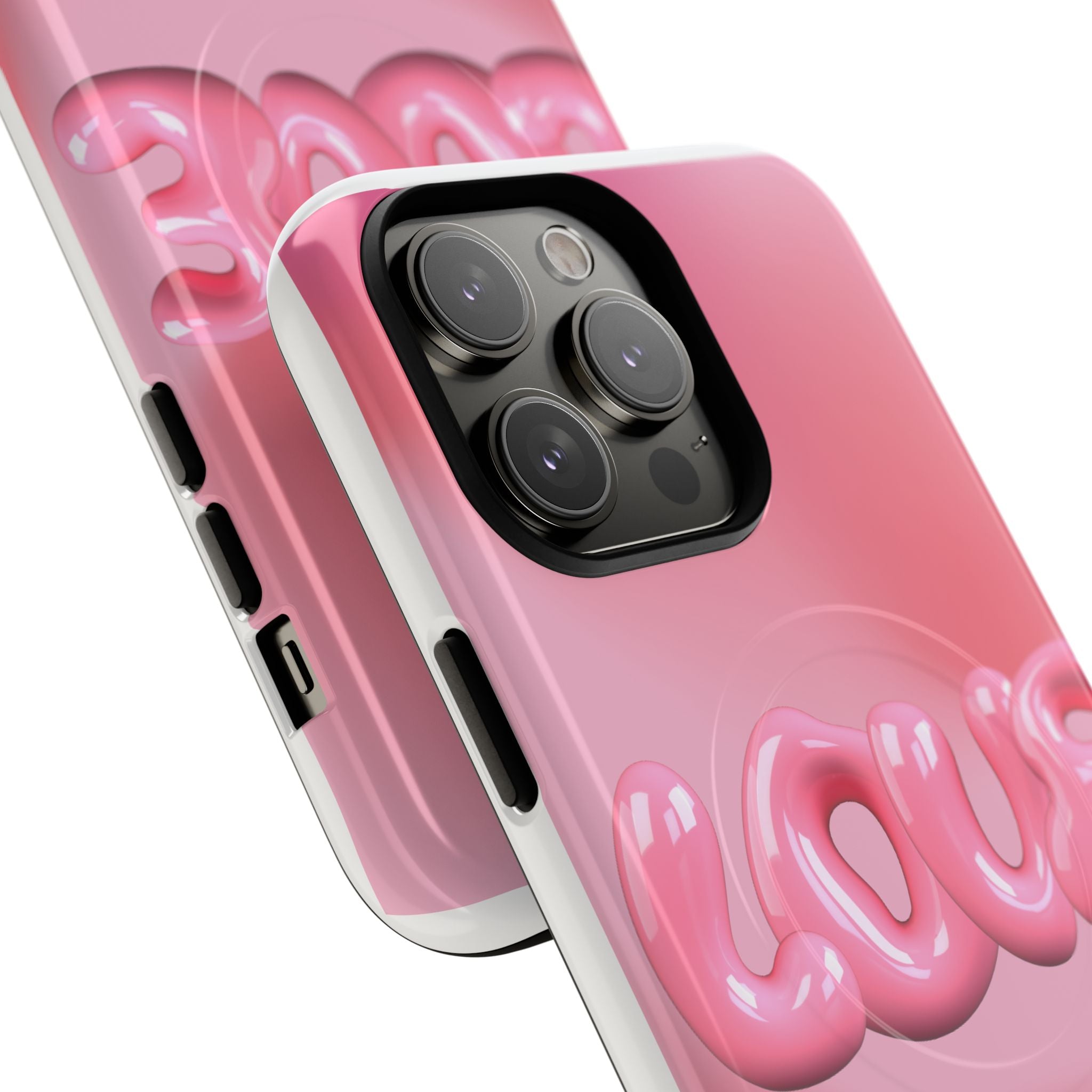 Phone Case — Pink "LOVE" 3D Bubble Tough Magnetic Protective Case