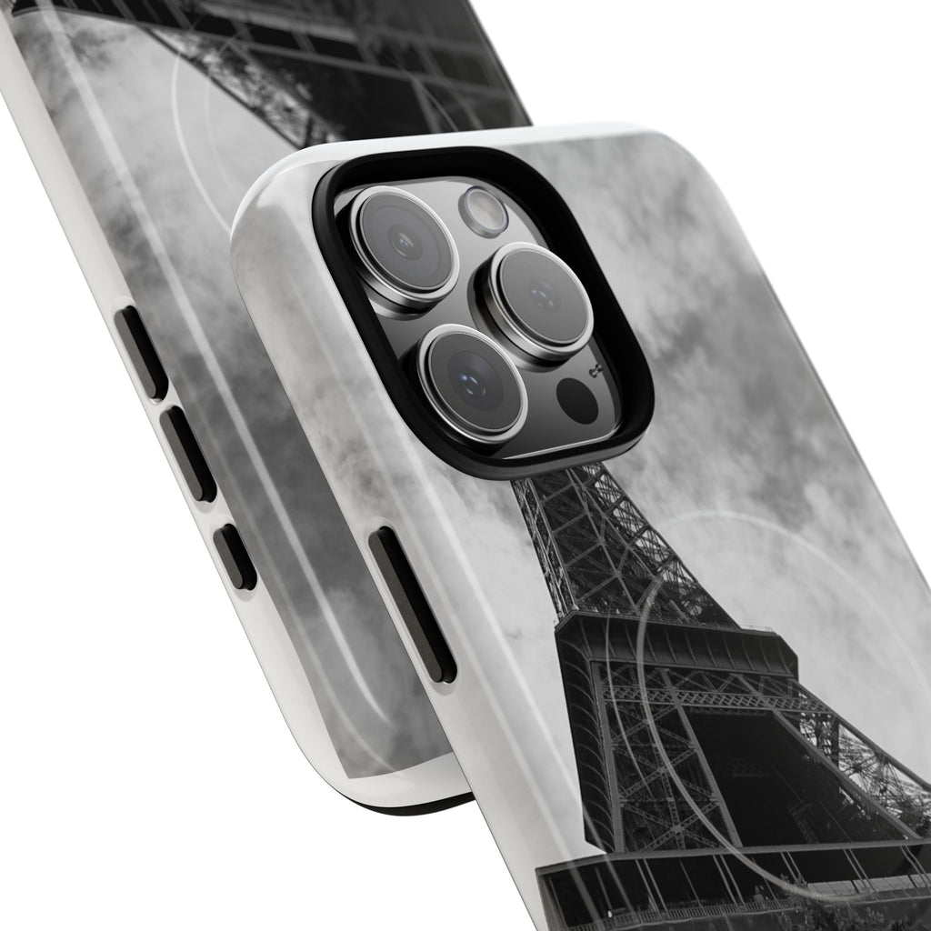 Eiffel Tower 'My Dream' Tough Magnetic Phone Case — Black & White Travel Protective Cover