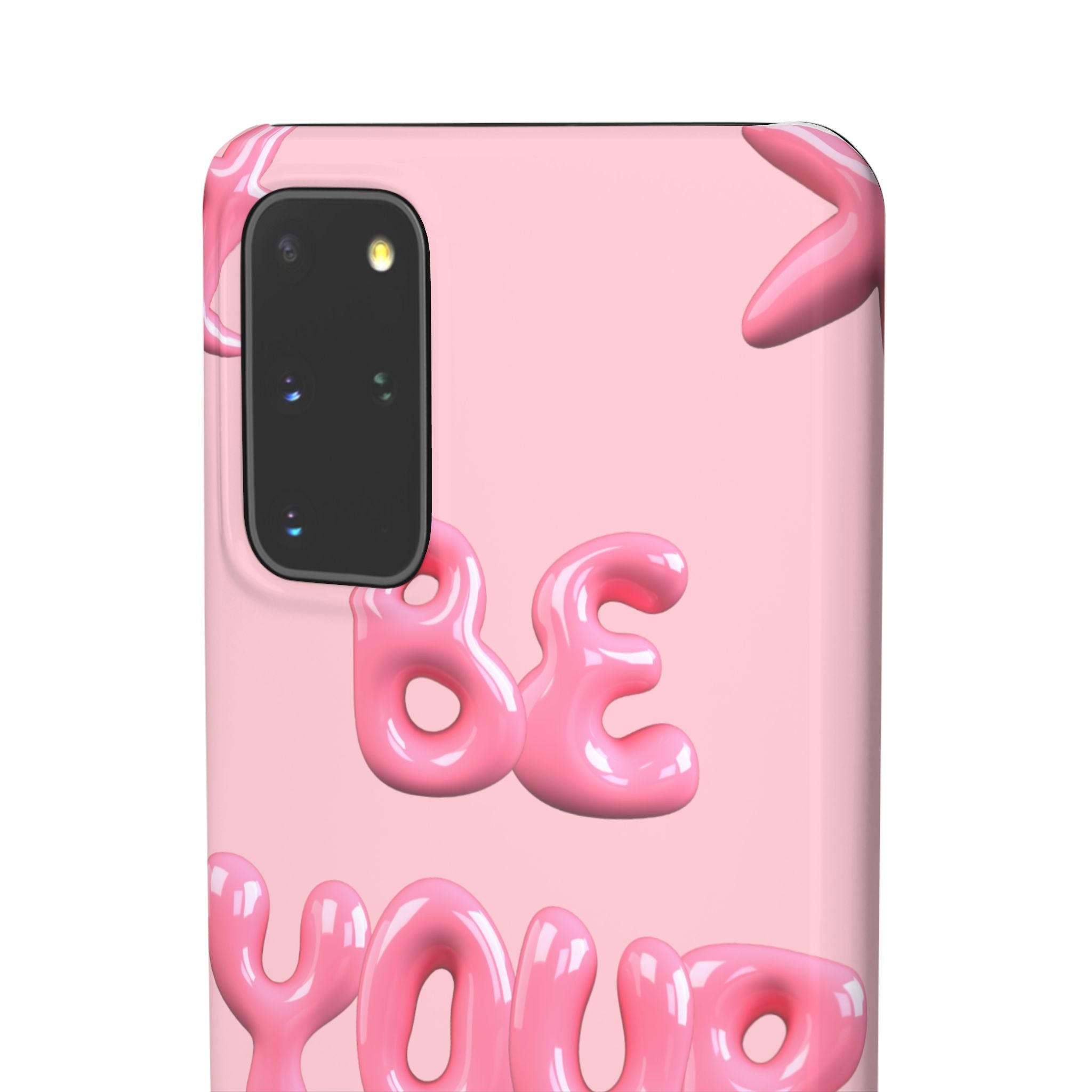 Phone Case - "Be Yourself" Pink Bubble Typography Snap Case