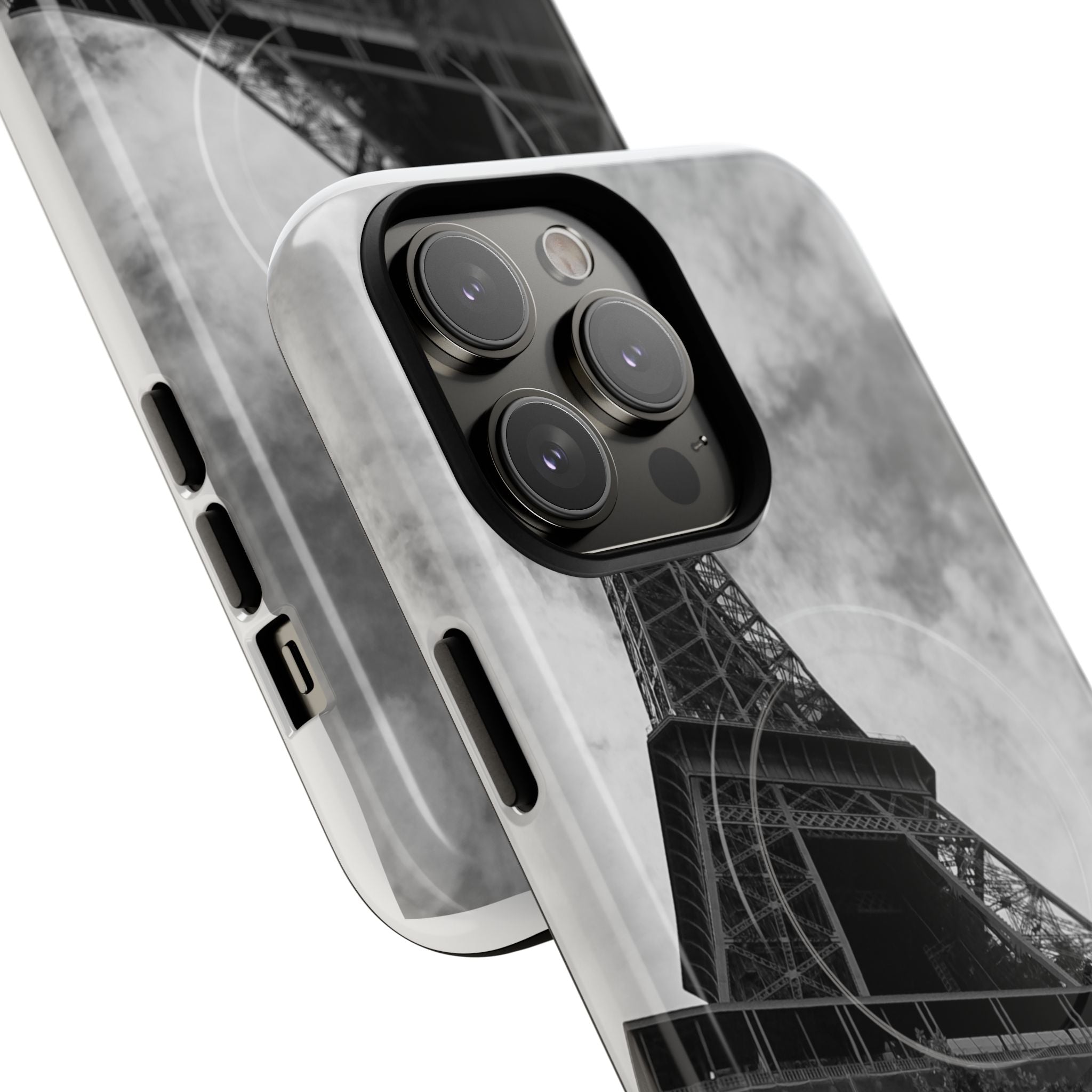Eiffel Tower 'My Dream' Tough Magnetic Phone Case — Black & White Travel Protective Cover