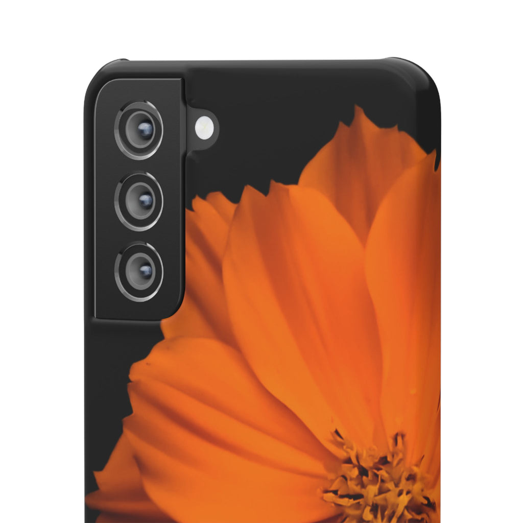 Phone Case - Orange Cosmos Floral Snap Case | Slim Protective Flower Design