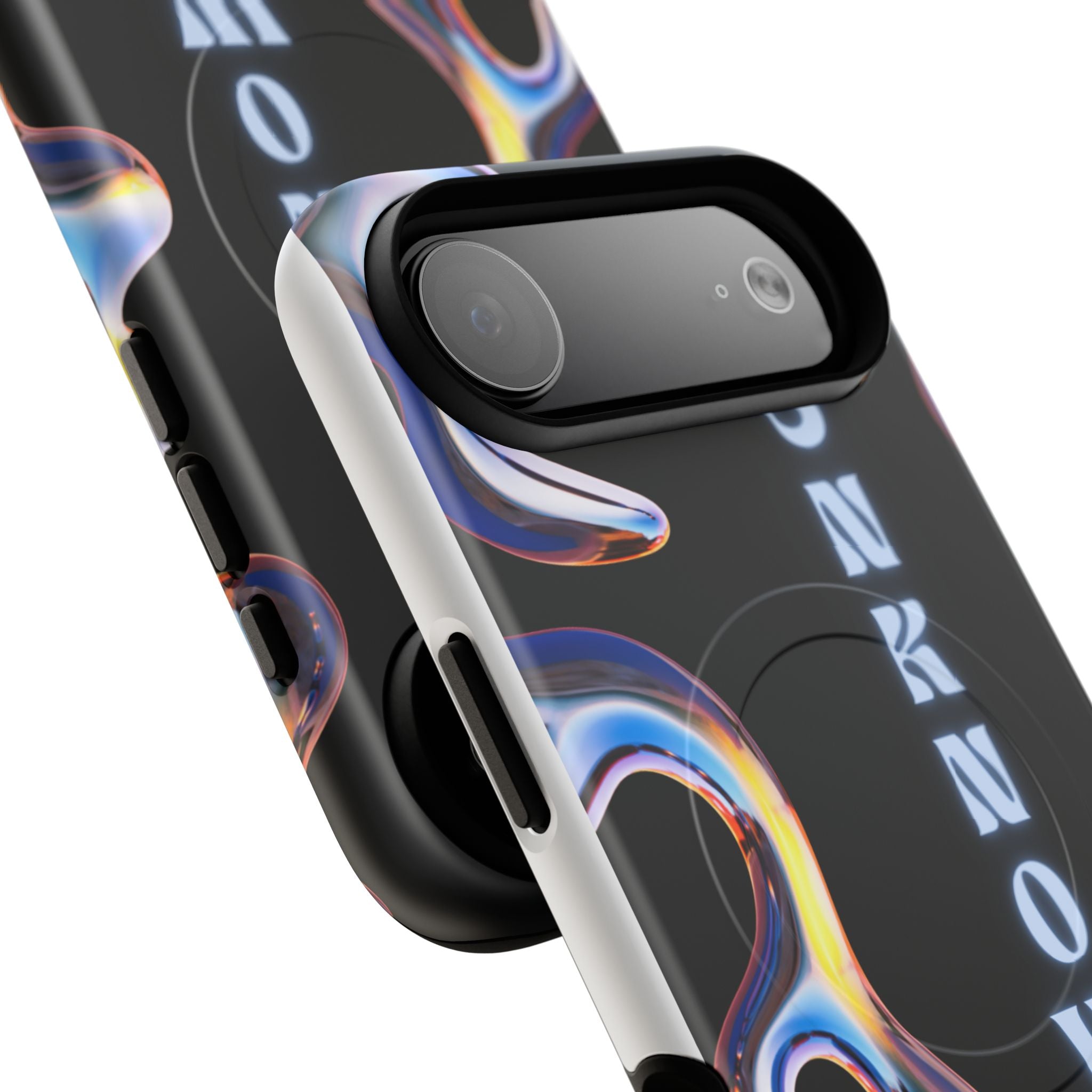 Tough Magnetic Case — "Embrace the Unknown" Black Iridescent Phone Cover