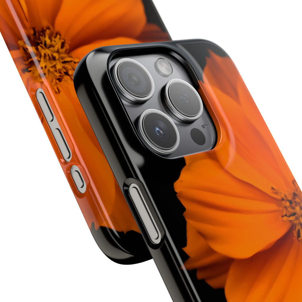 Phone Case - Orange Cosmos Floral Snap Case | Slim Protective Flower Design