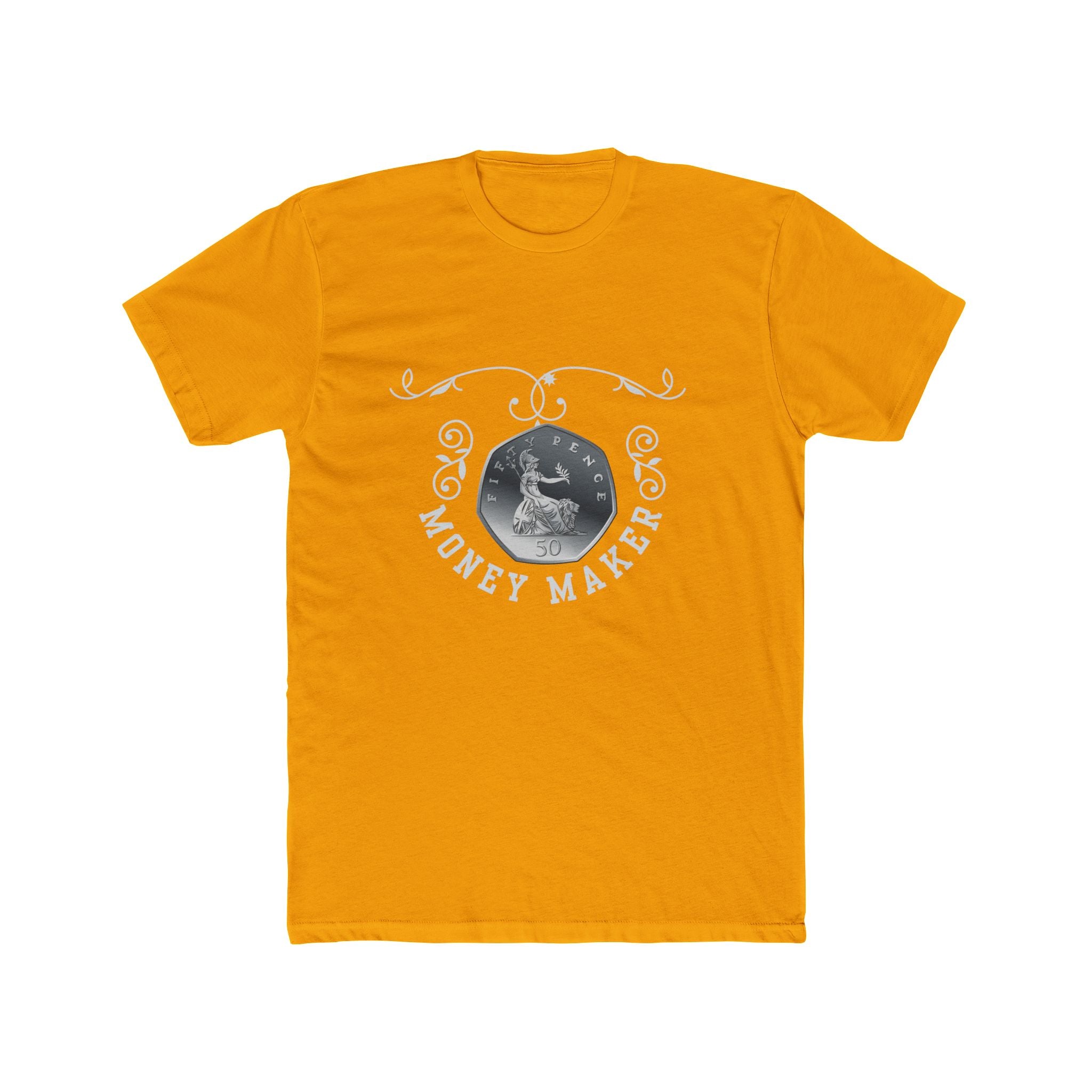 Unisex Crew Tee — ‘Money Makes the World Go Round’ Vintage Coin Graphic