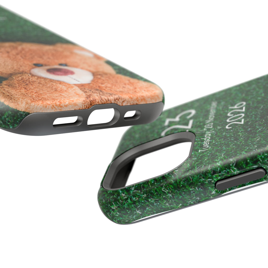 Teddy Bear Grass Phone Case — Cute Plush Toy Design Impact-Resistant Case
