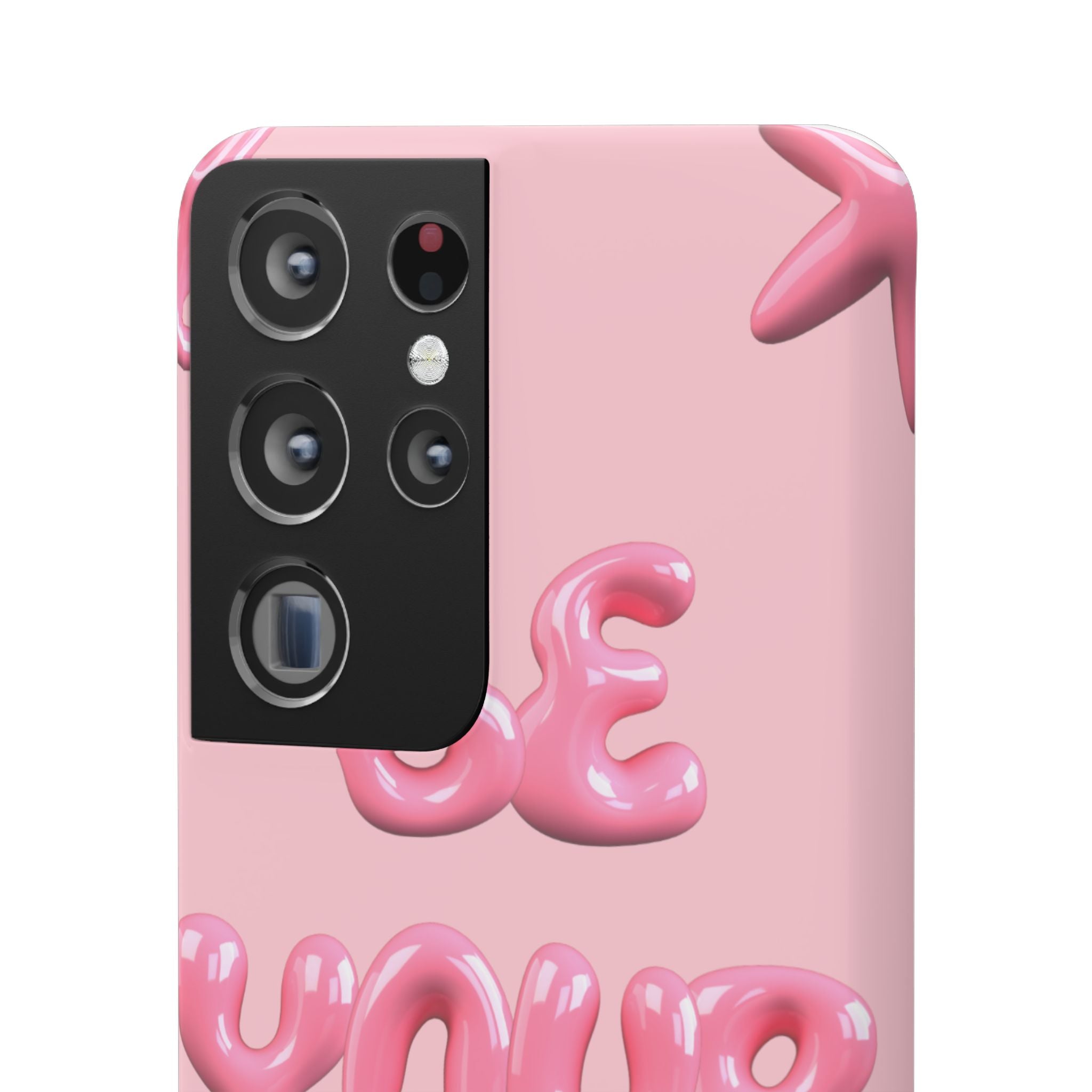 Phone Case — Pink "Be Yourself" Self-Love Protective Snap Case