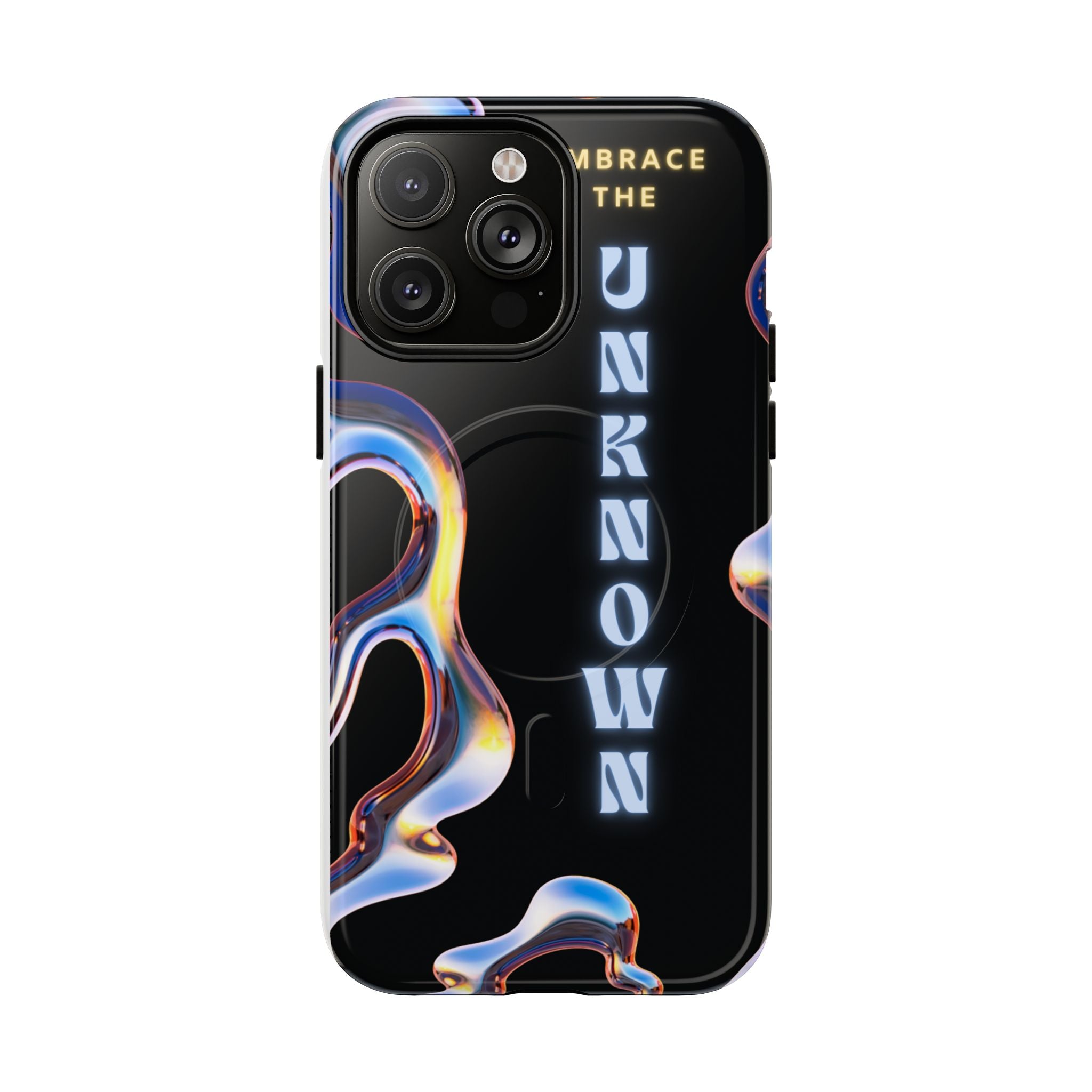 Tough Magnetic Case — "Embrace the Unknown" Black Iridescent Phone Cover