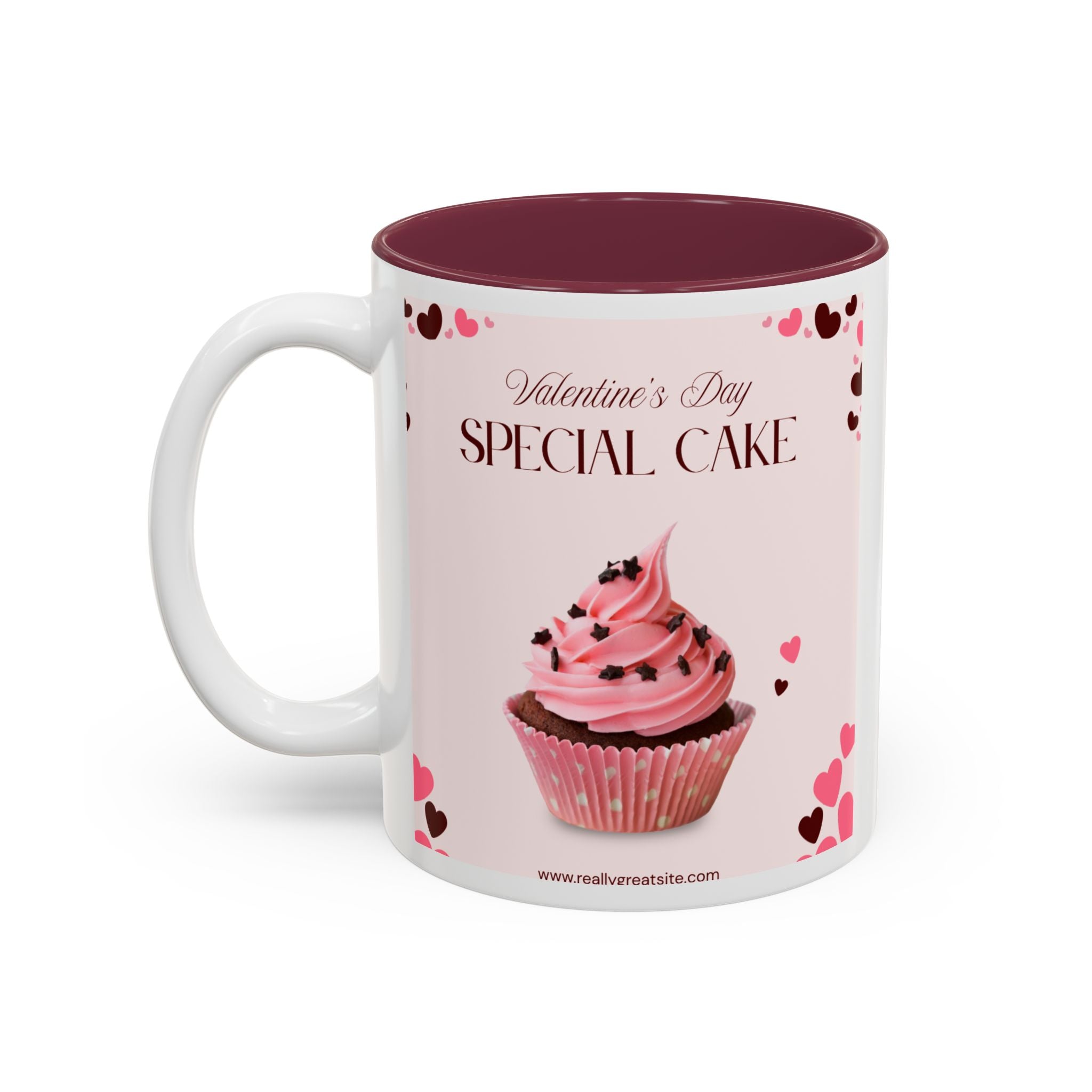 You’re My Sweetheart Cake Mug — Valentine’s Day Pink Cup with Cupcake & Hearts (11oz/15oz)