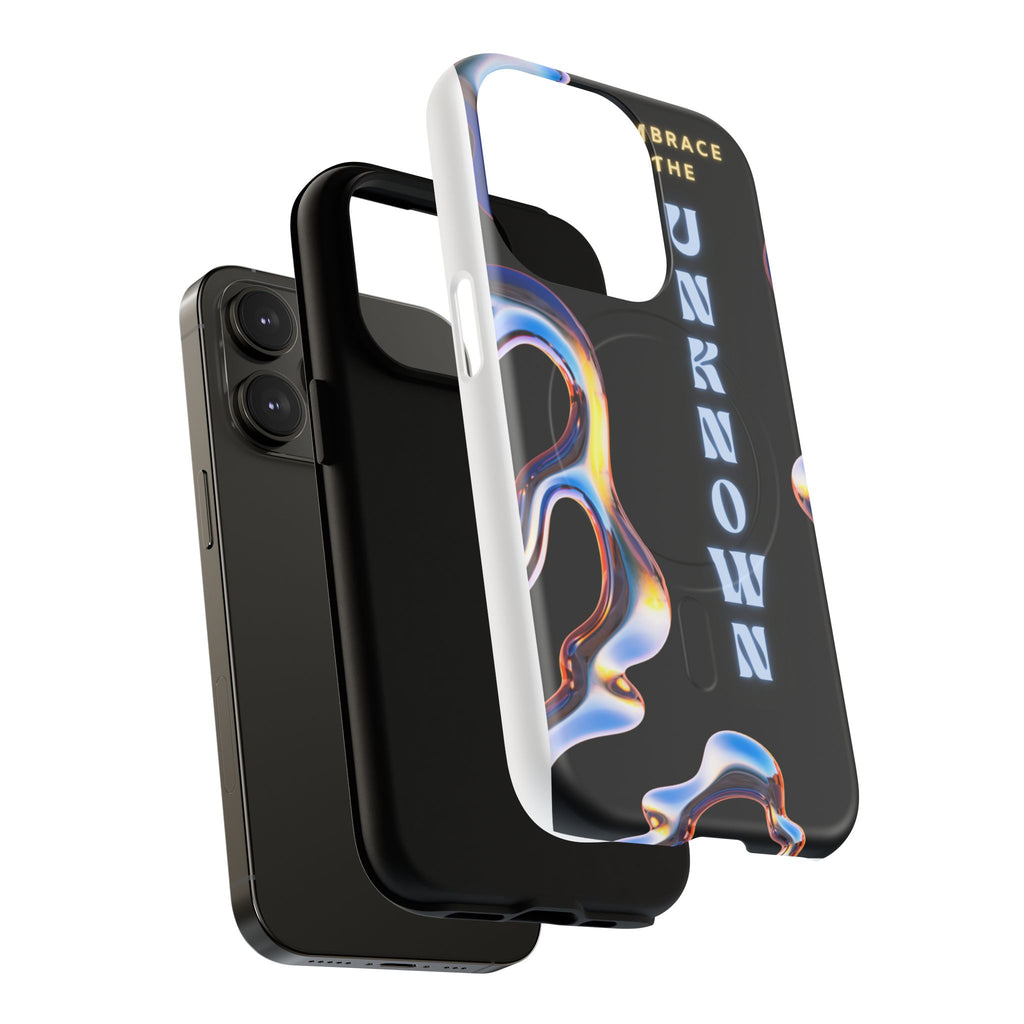 Tough Magnetic Case — "Embrace the Unknown" Black Iridescent Phone Cover