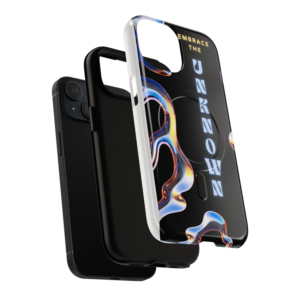 Tough Magnetic Case — "Embrace the Unknown" Black Iridescent Phone Cover