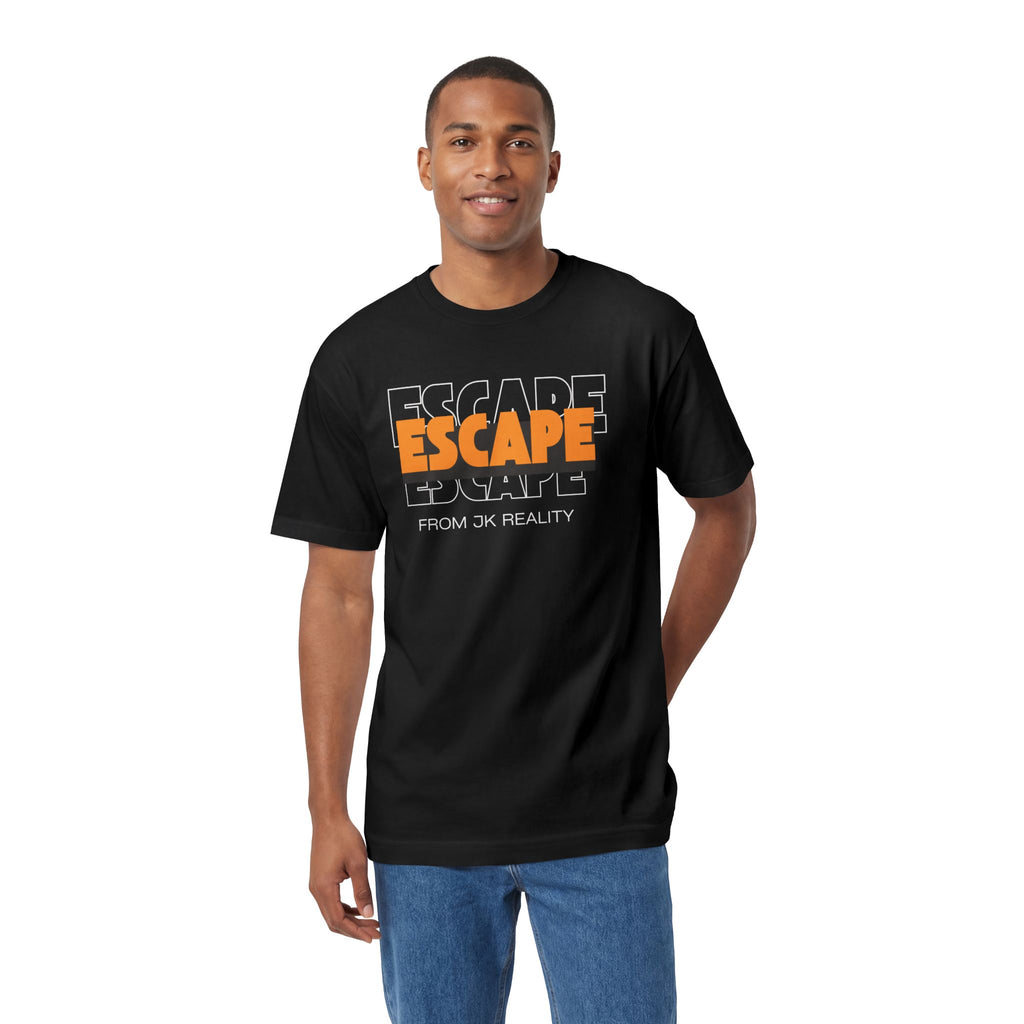 Escape Graphic Tee — Retro Orange Block Letter Unisex Shirt