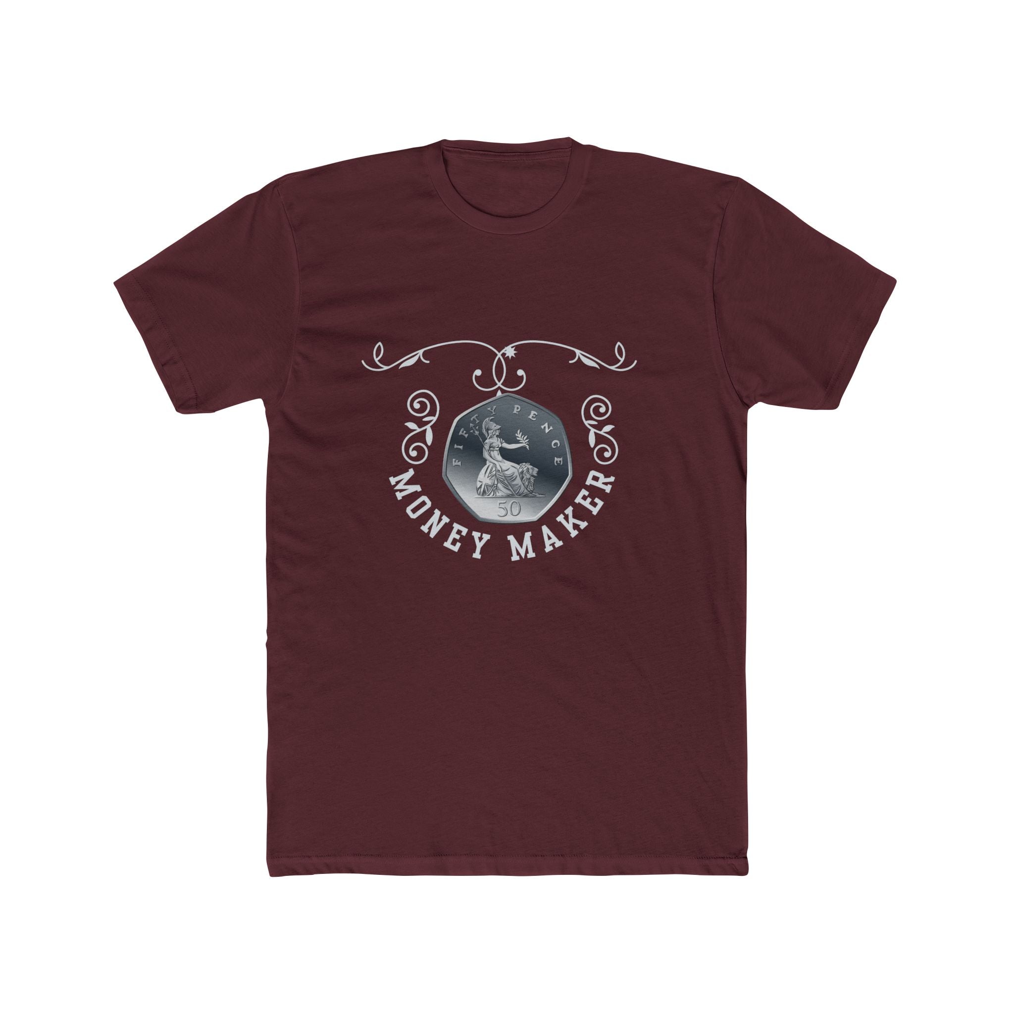 Unisex Crew Tee — ‘Money Makes the World Go Round’ Vintage Coin Graphic