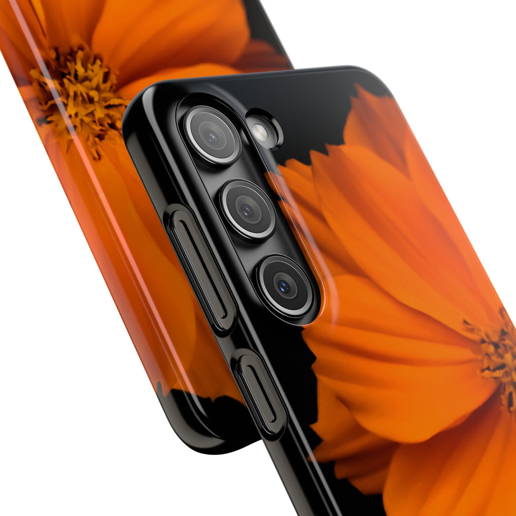 Phone Case - Orange Cosmos Floral Snap Case | Slim Protective Flower Design