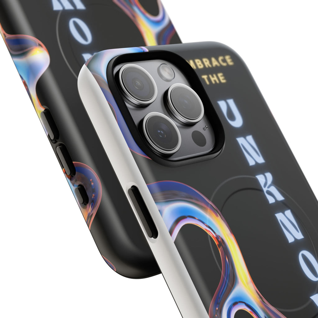 Tough Magnetic Case — "Embrace the Unknown" Black Iridescent Phone Cover
