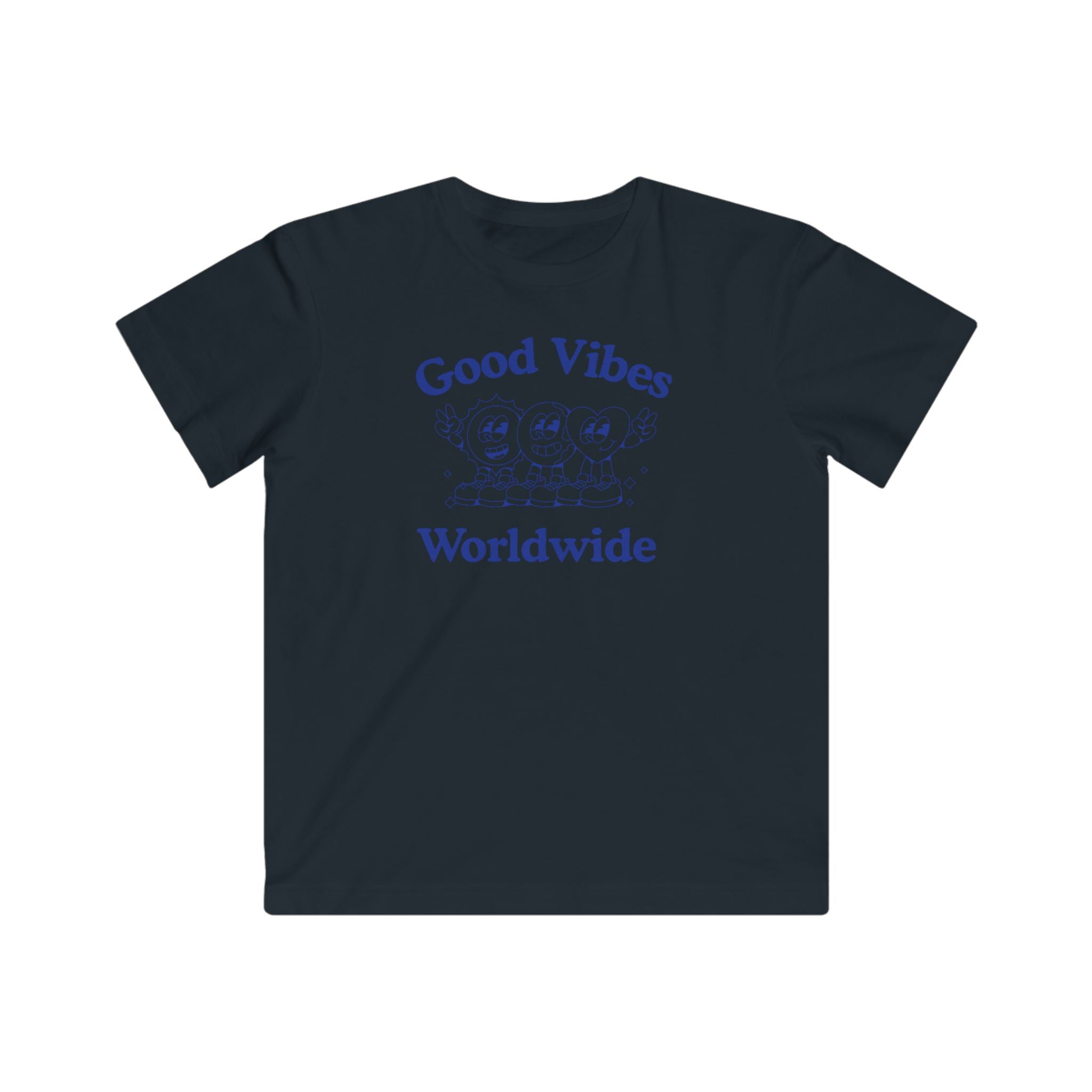 Kids "Good Vibes Worldwide" Tee — Cute Surfing Characters Children’s T-Shirt