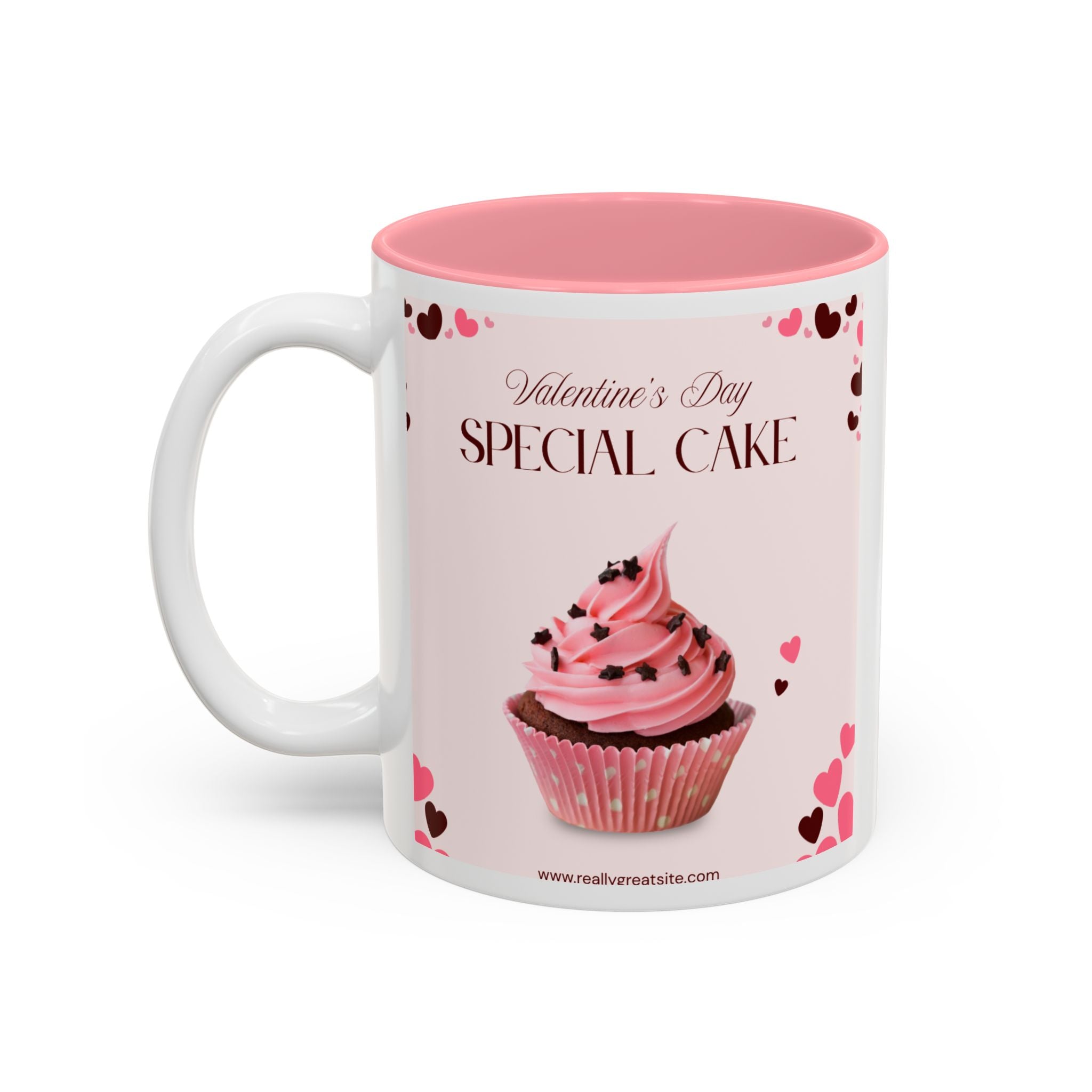 You’re My Sweetheart Cake Mug — Valentine’s Day Pink Cup with Cupcake & Hearts (11oz/15oz)