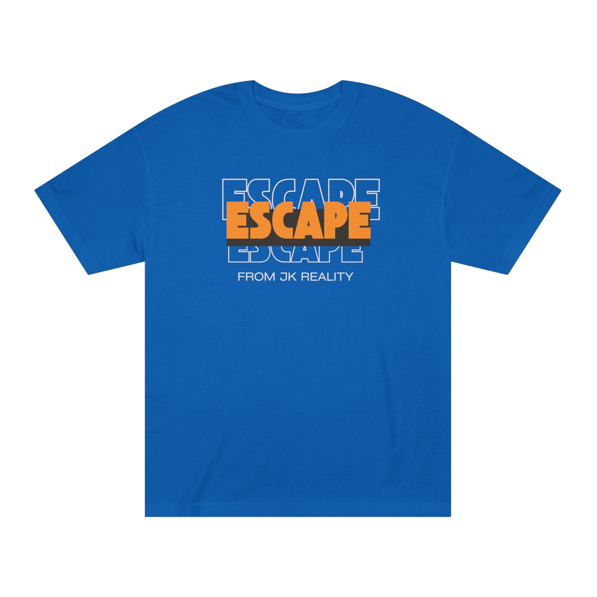 Escape Graphic Tee — Retro Orange Block Letter Unisex Shirt