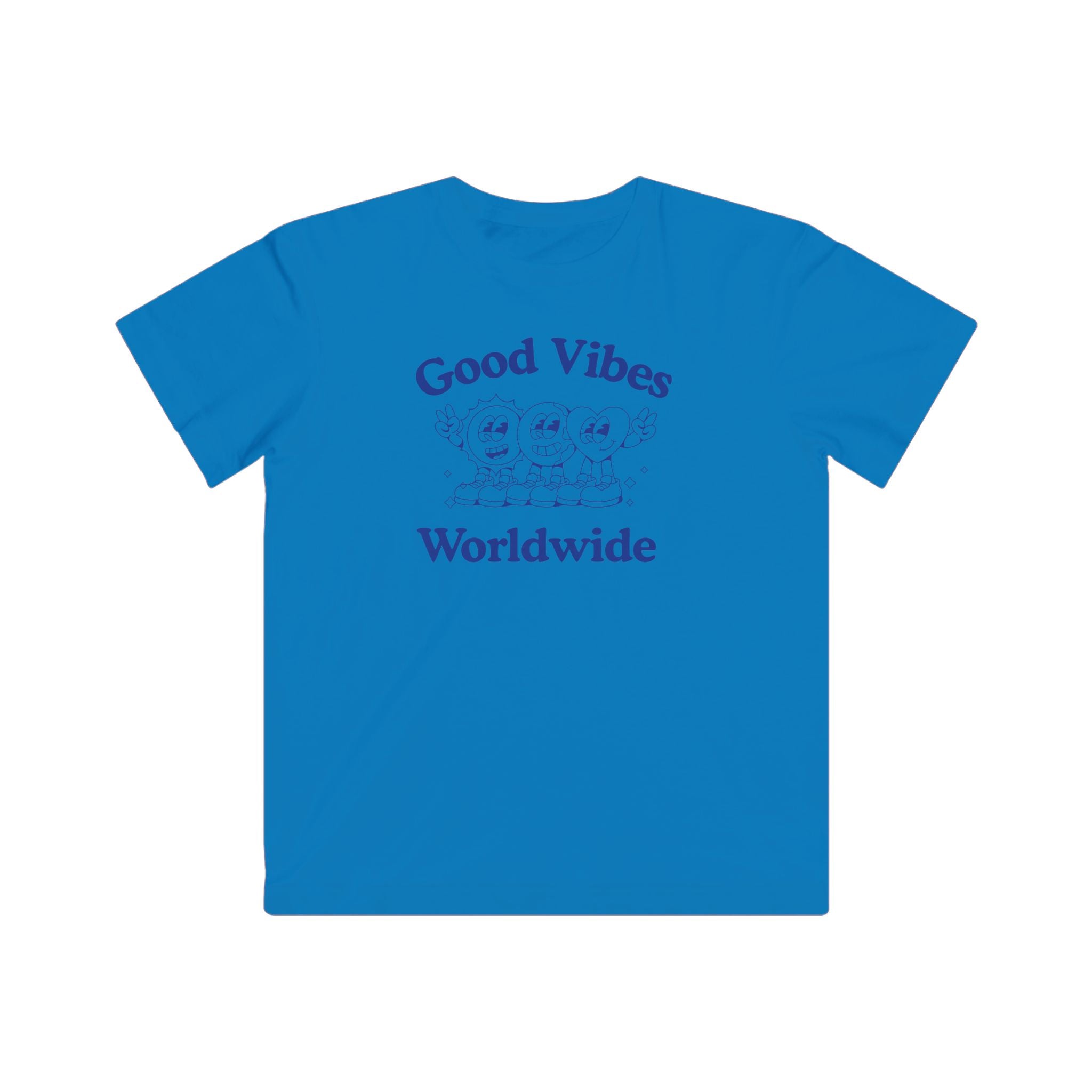 Kids "Good Vibes Worldwide" Tee — Cute Surfing Characters Children’s T-Shirt