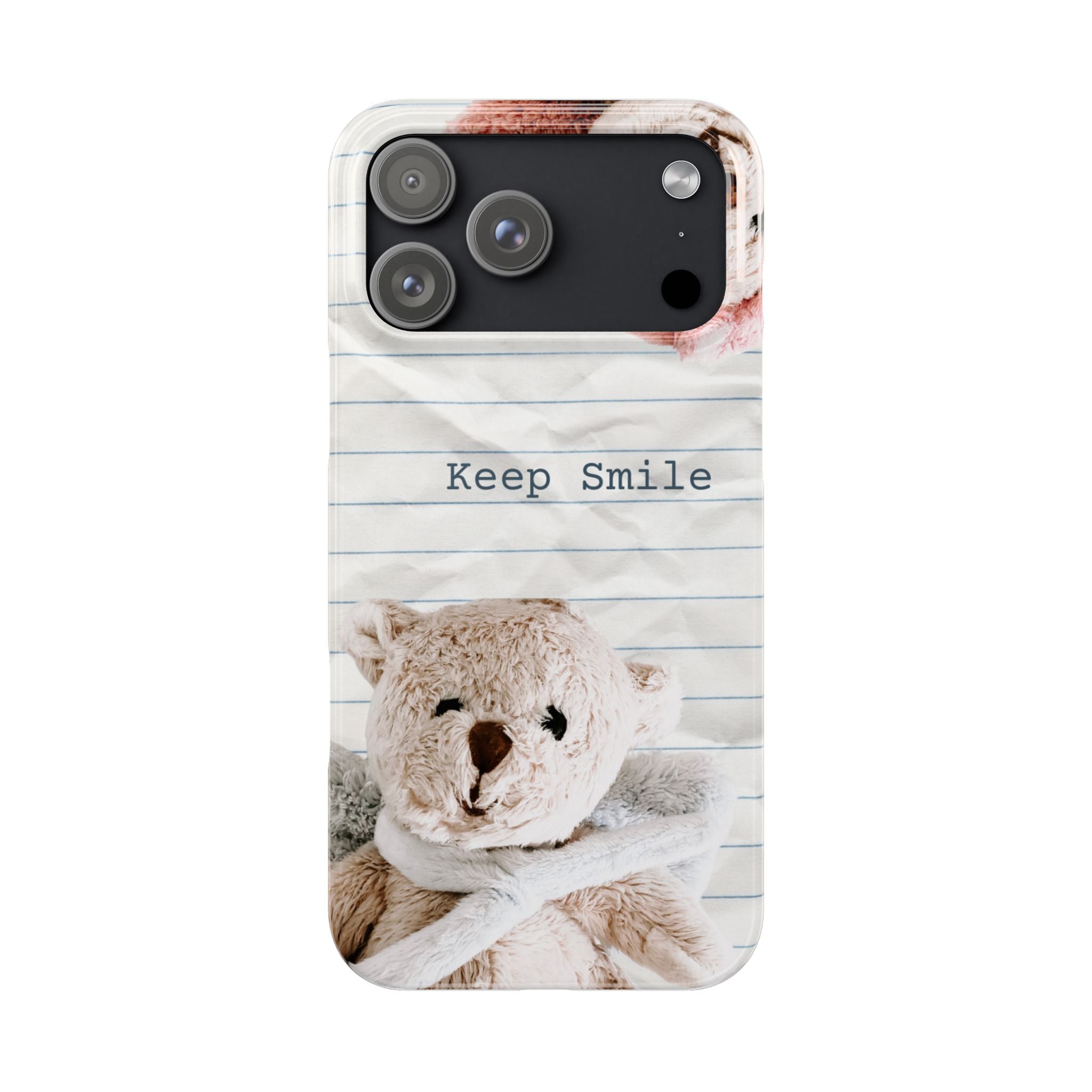 Slim Phone Case — ‘Keep Smile’ Teddy Bear Cute Protective Cover