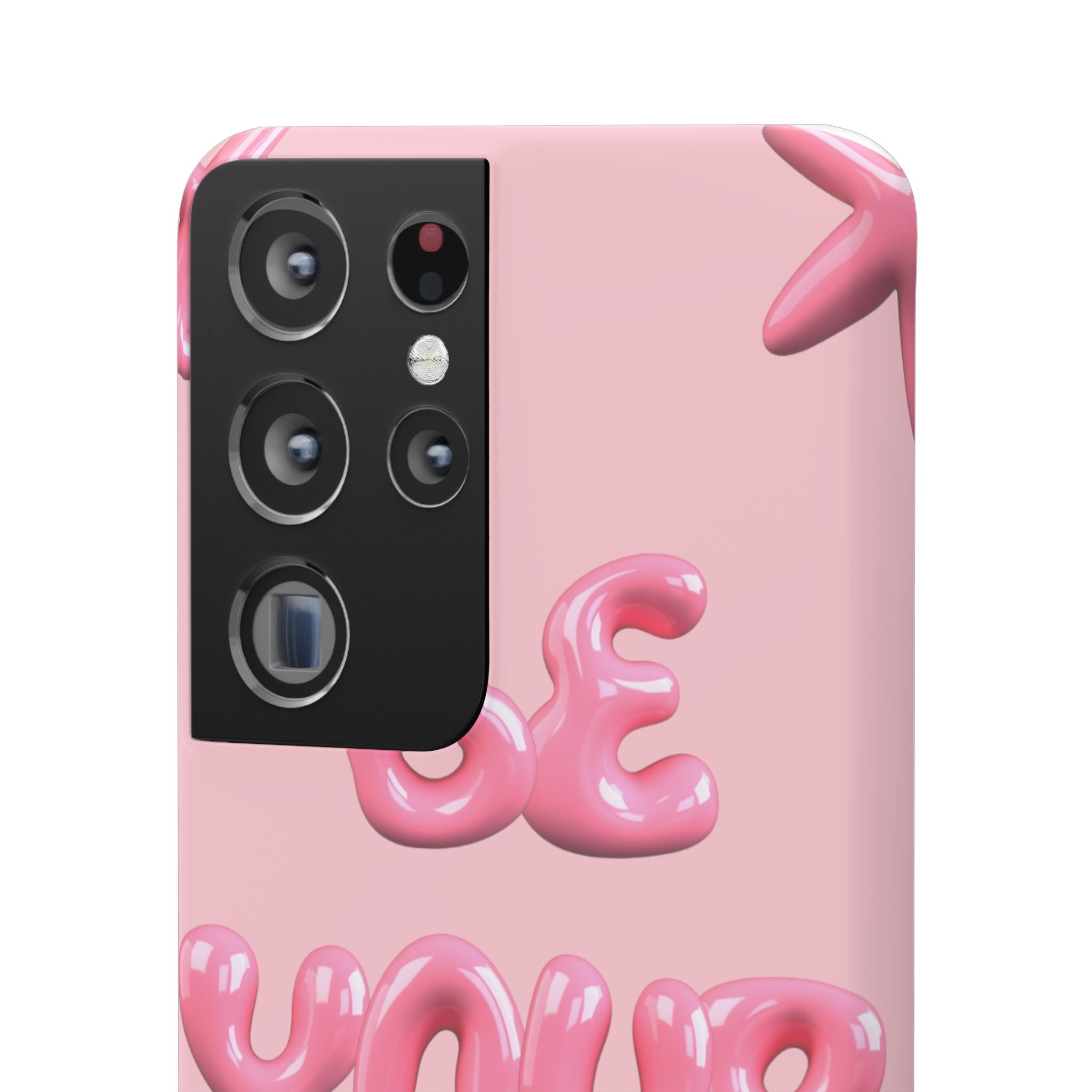Phone Case - "Be Yourself" Pink Bubble Typography Snap Case