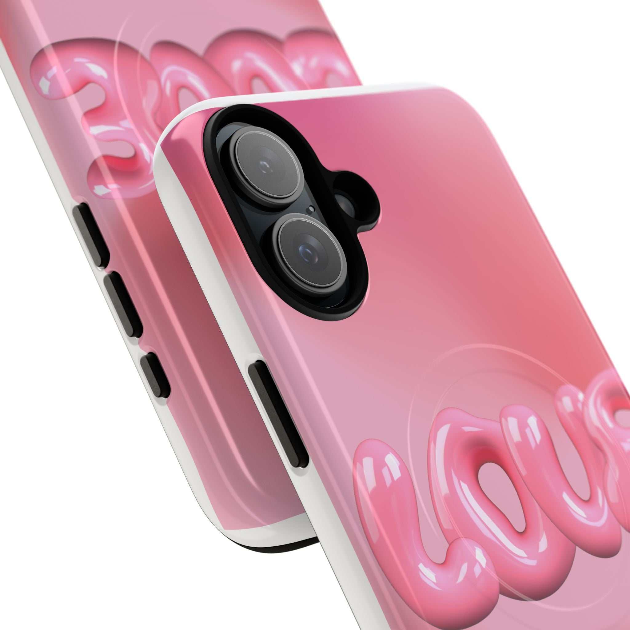 Phone Case — Pink "LOVE" 3D Bubble Tough Magnetic Protective Case