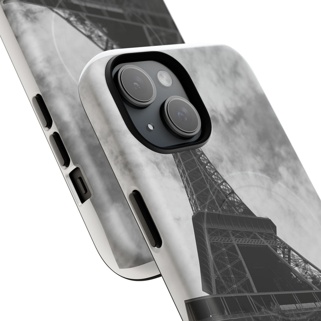 Eiffel Tower 'My Dream' Tough Magnetic Phone Case — Black & White Travel Protective Cover